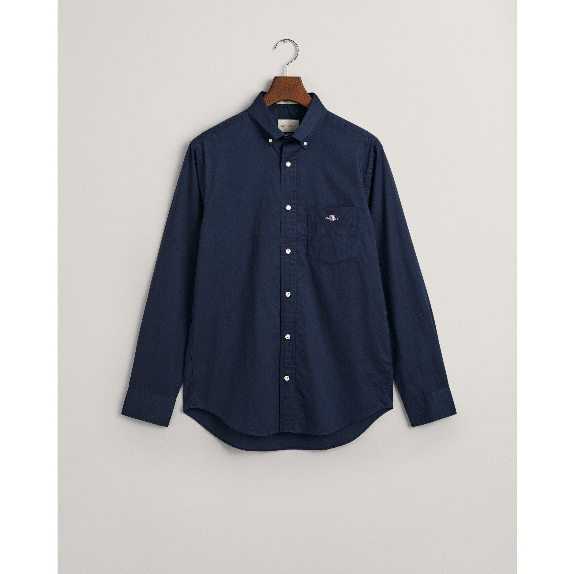 Marineblauw 410 - Gant - Regular Fit Poplin Shirt - 9