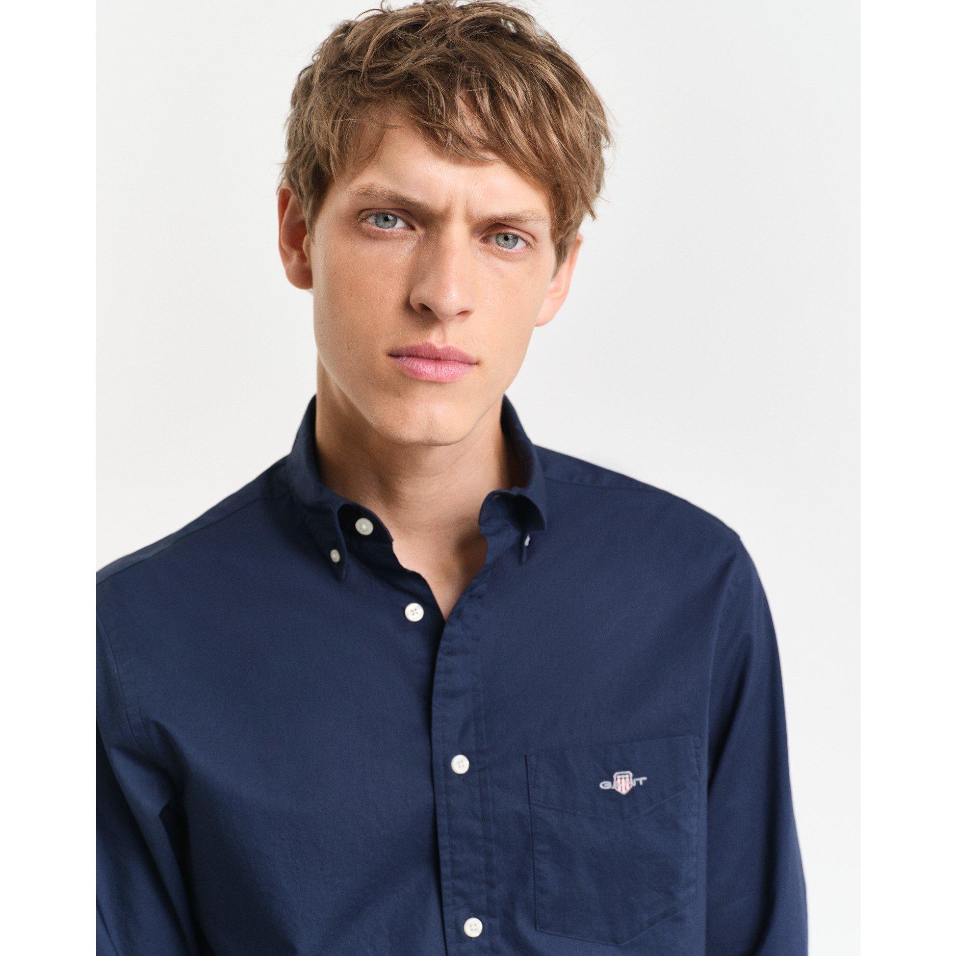 Marineblauw 410 - Gant - Regular Fit Poplin Shirt - 5