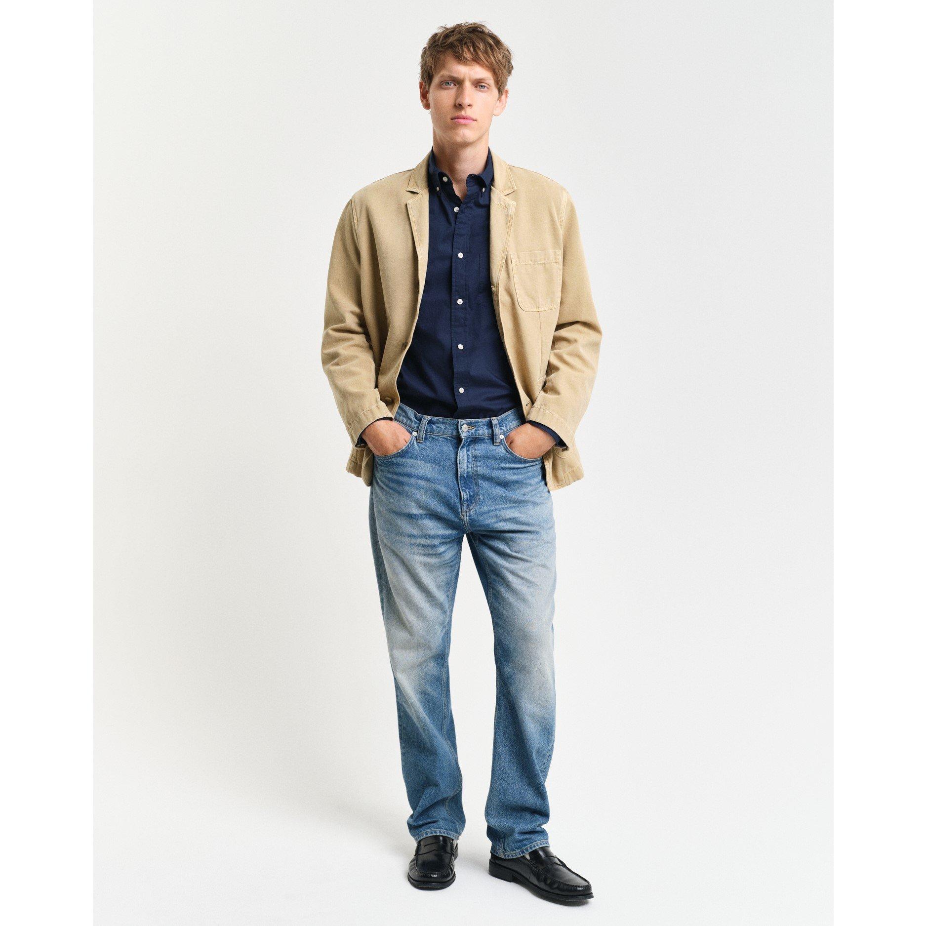 Marineblauw 410 - Gant - Regular Fit Poplin Shirt - 7