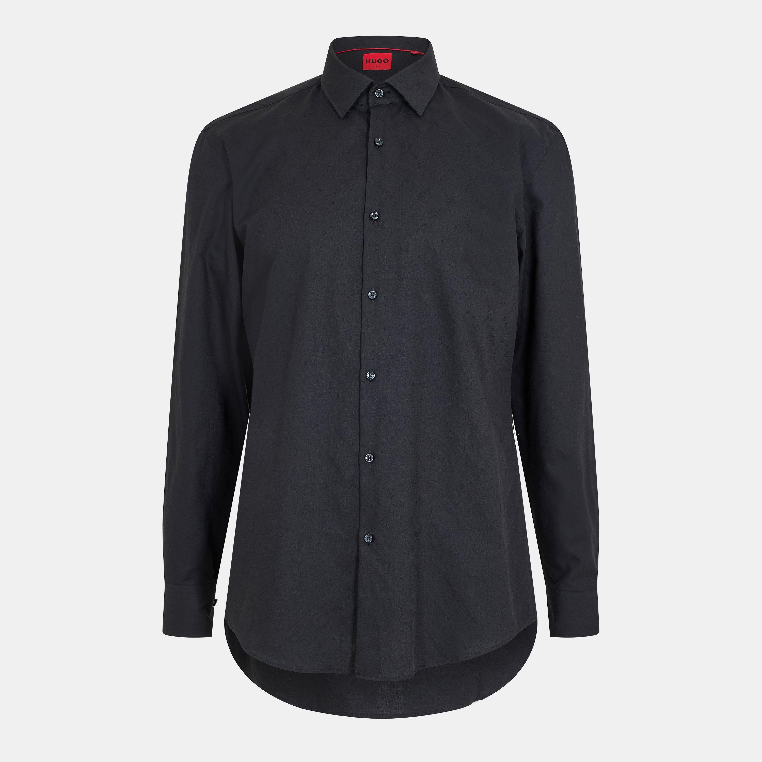 Boss Men's Kenno Long Sleeve Oxford Shirt - Black - 15 inch