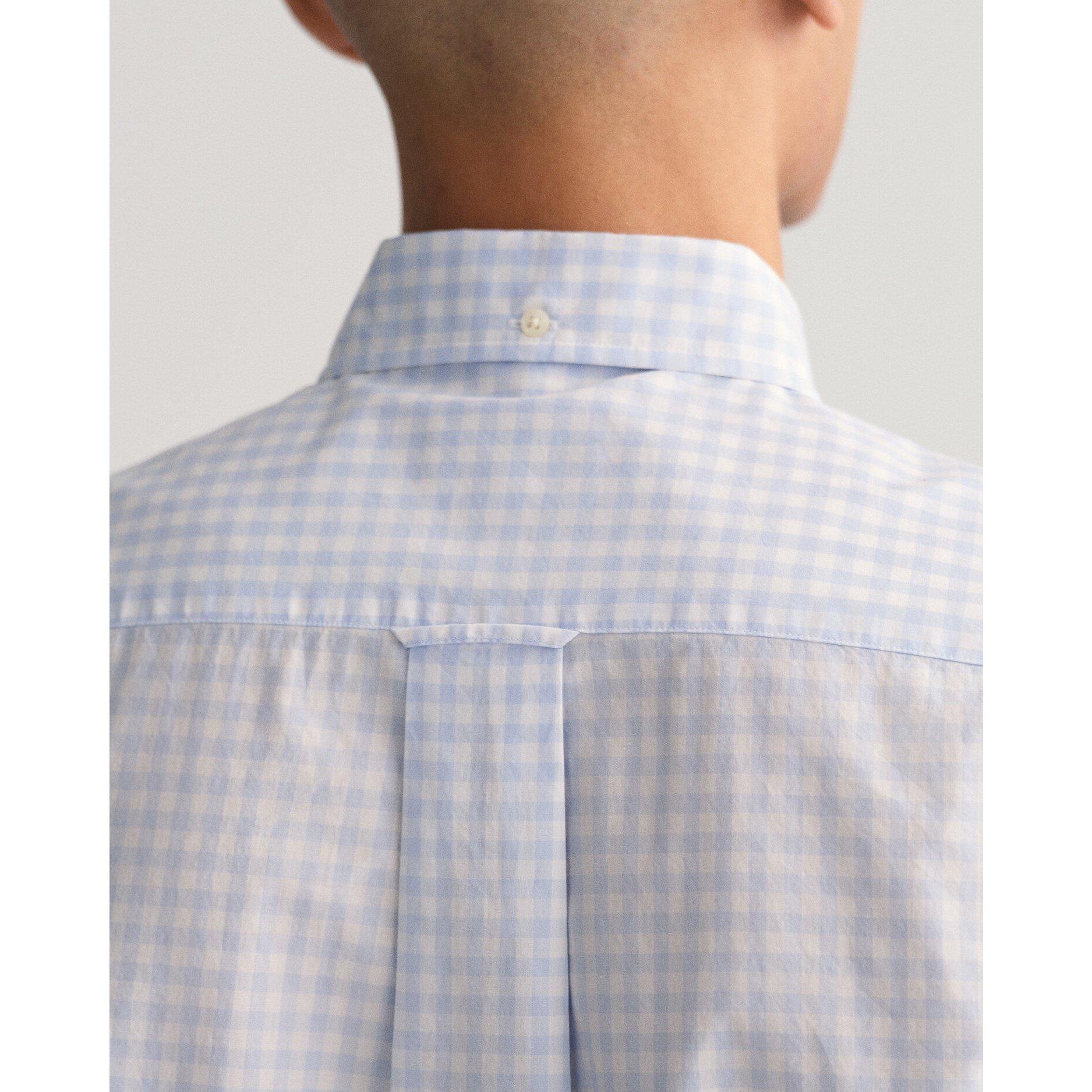 Blue 455 - Gant - Regular Fit Gingham Poplin Shirt - 8