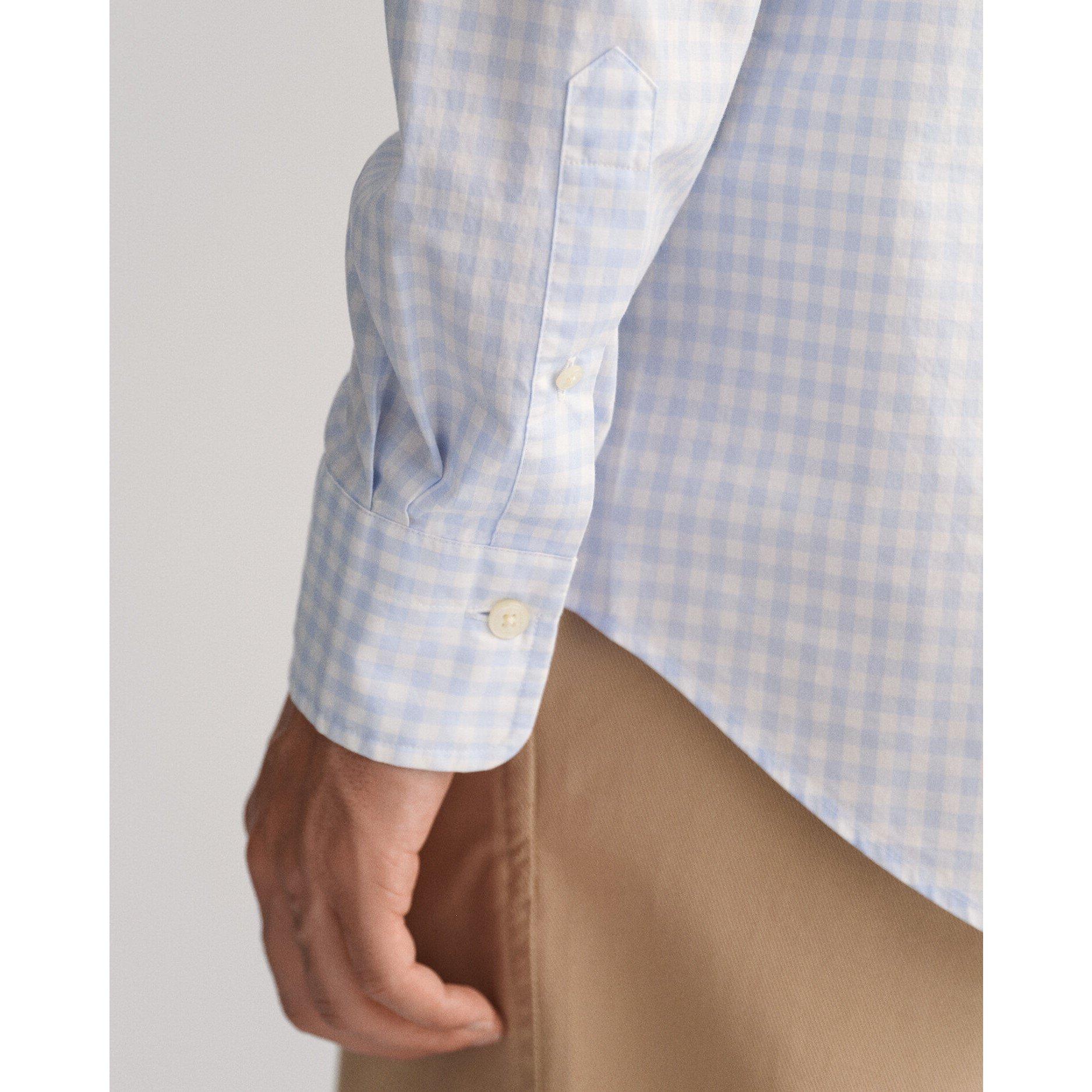 Blue 455 - Gant - Regular Fit Gingham Poplin Shirt - 9