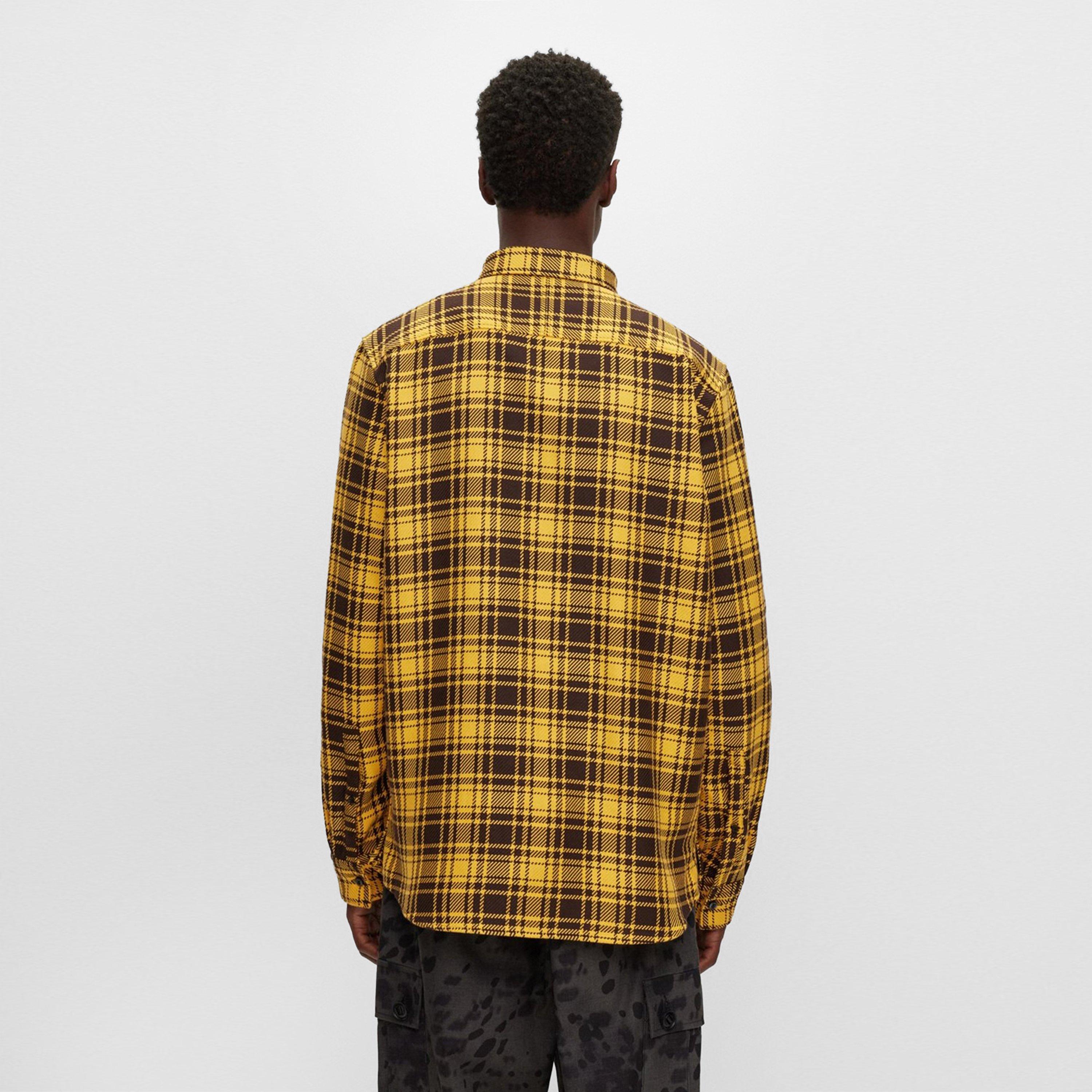 Med Yellow 720 - Hugo - Men's Ermann Long Sleeve Patterned Shirt - 3