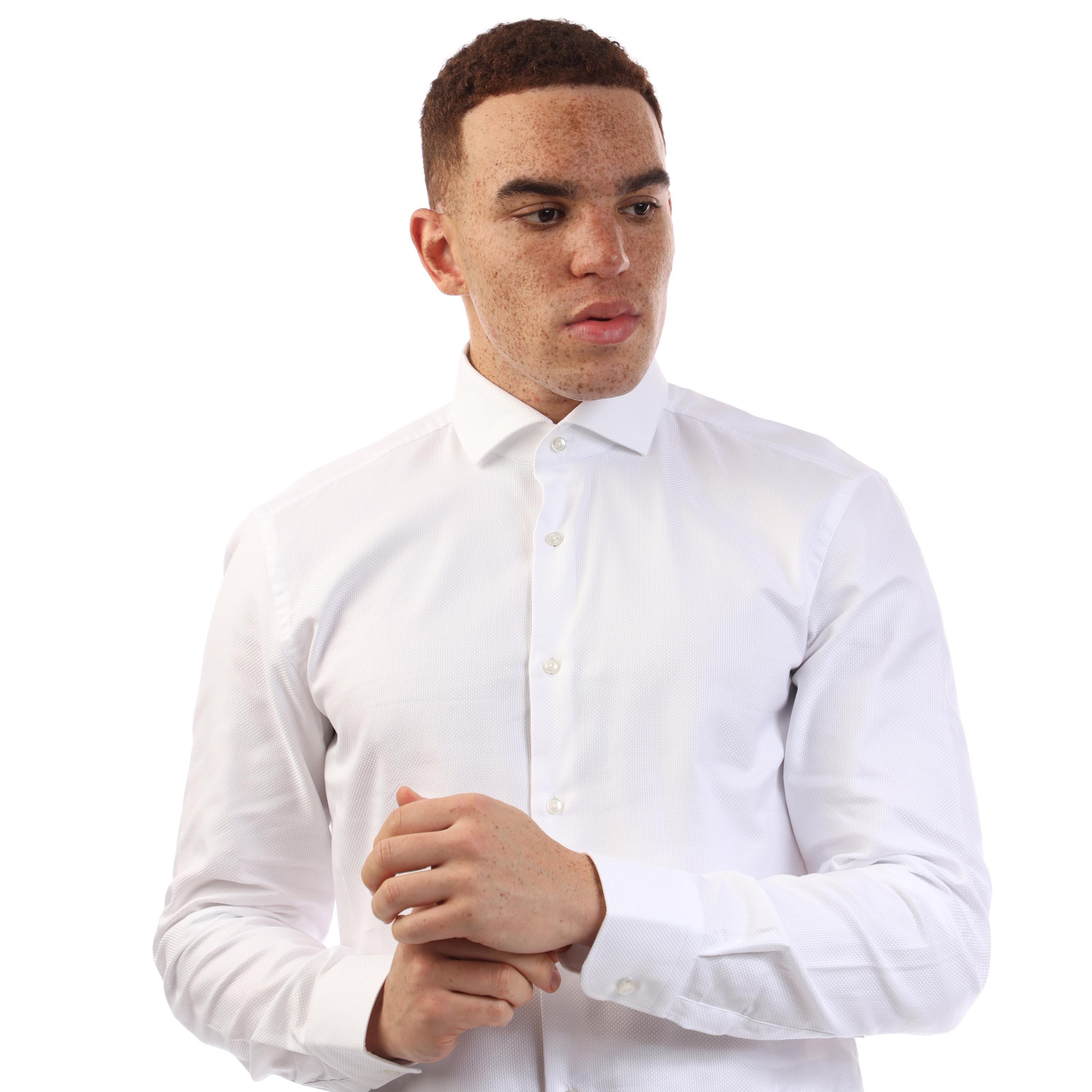 White - Boss - H-Hank-Spread-C1-222 10264050 Oxford Shirt Mens - 2