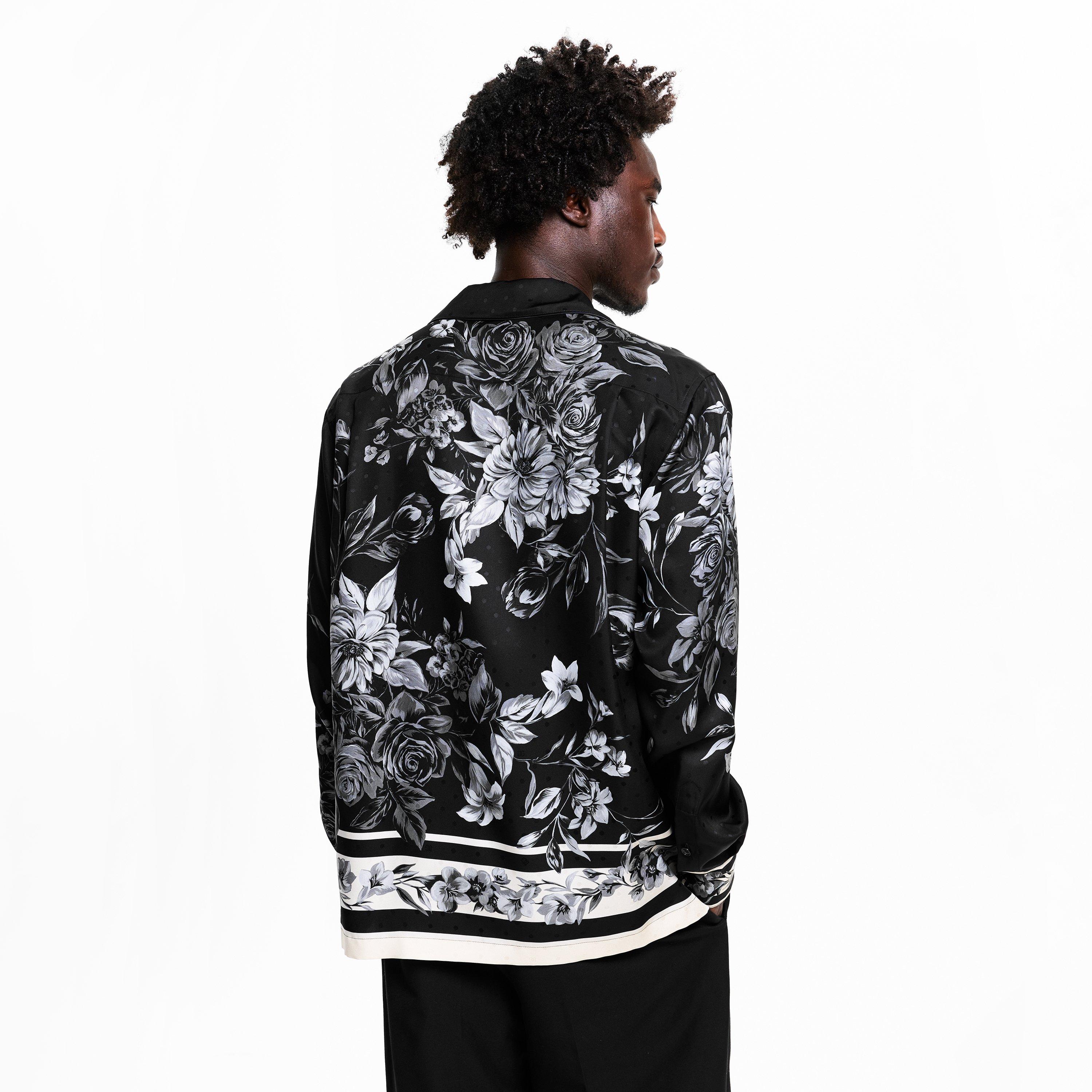 Black - Dolce and Gabbana - Men's Bouquet Long Sleeve Patterned Shirt - 4