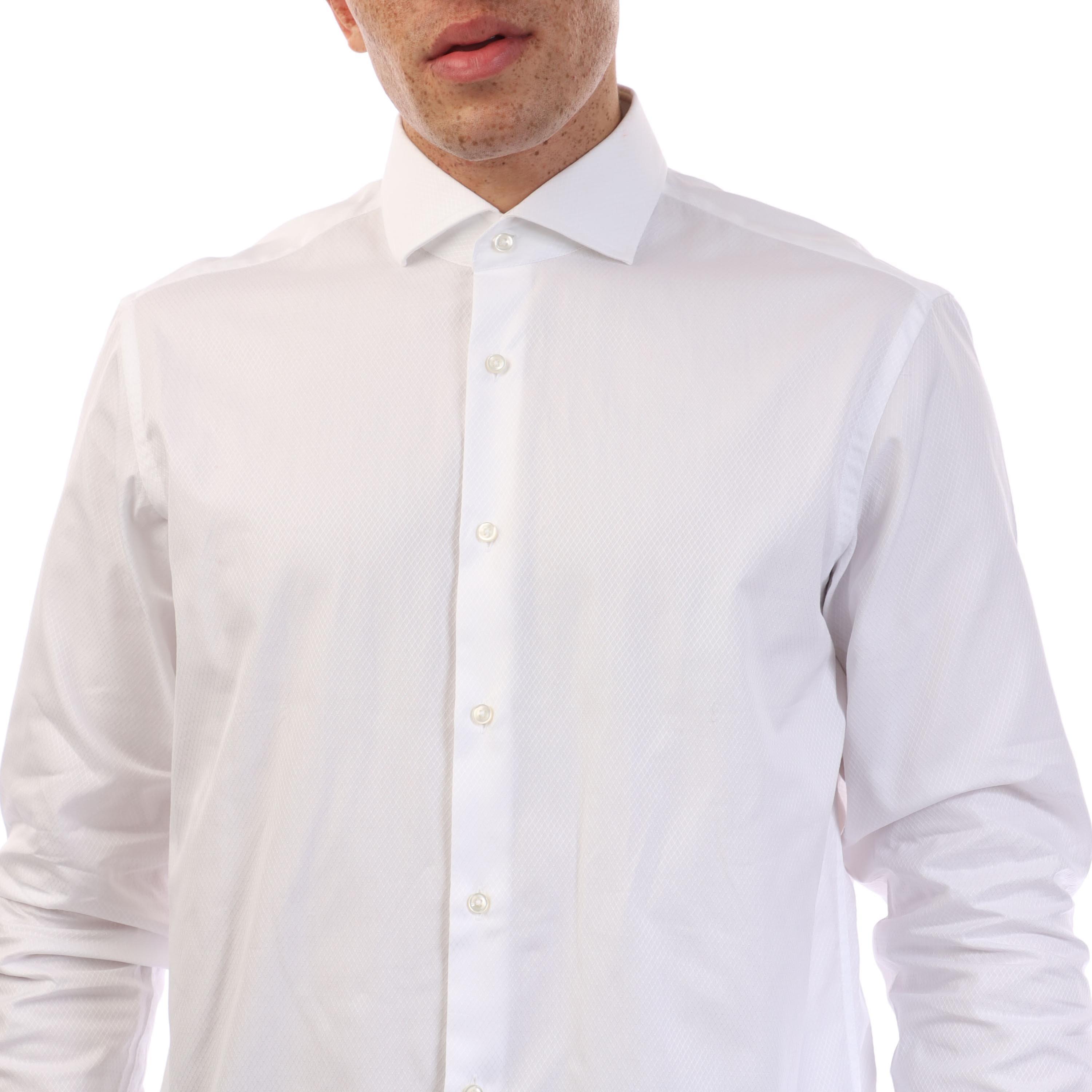 White - Boss - Joe Spread Long Sleeve Oxford Shirt - 2