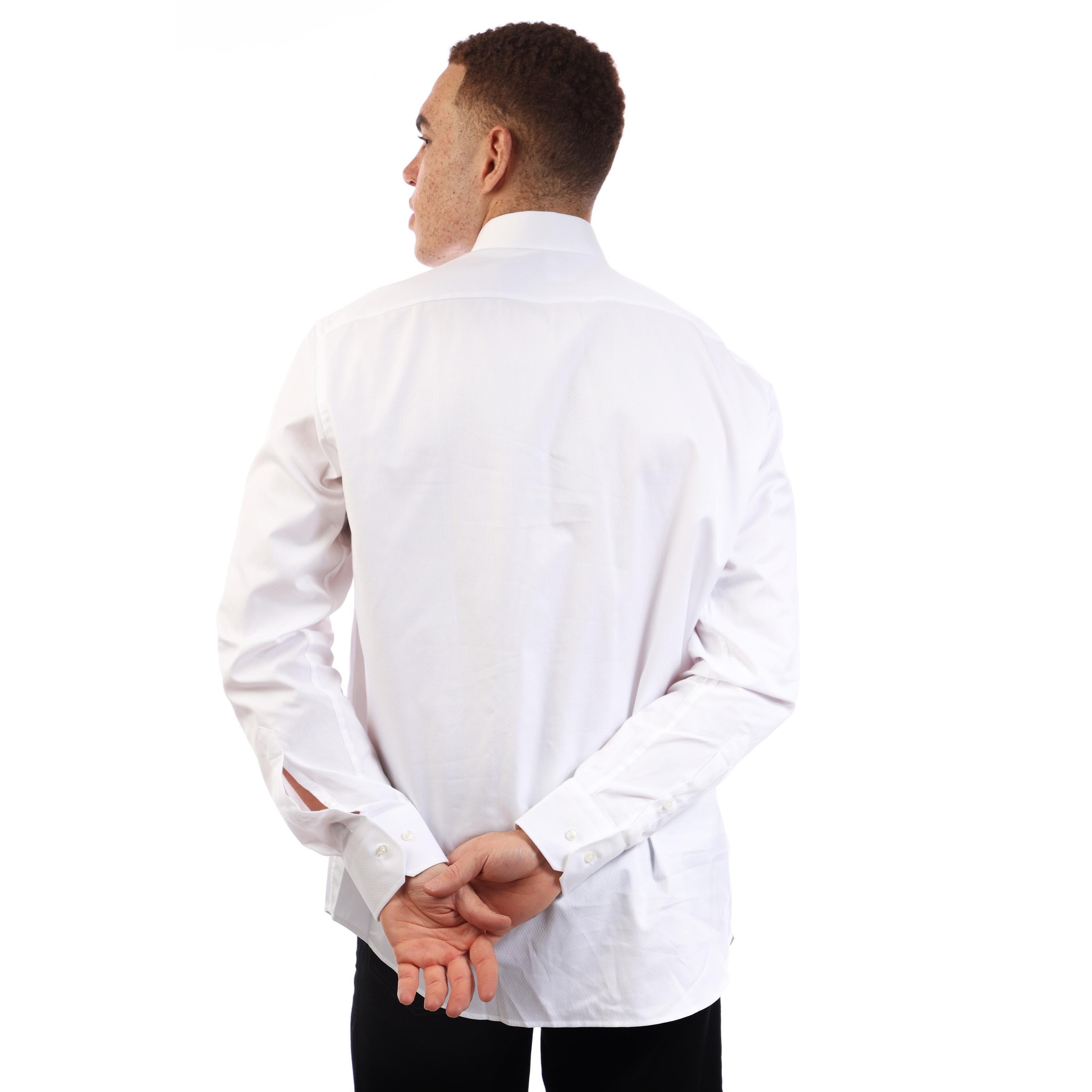 White - Boss - Joe Spread Long Sleeve Oxford Shirt - 3