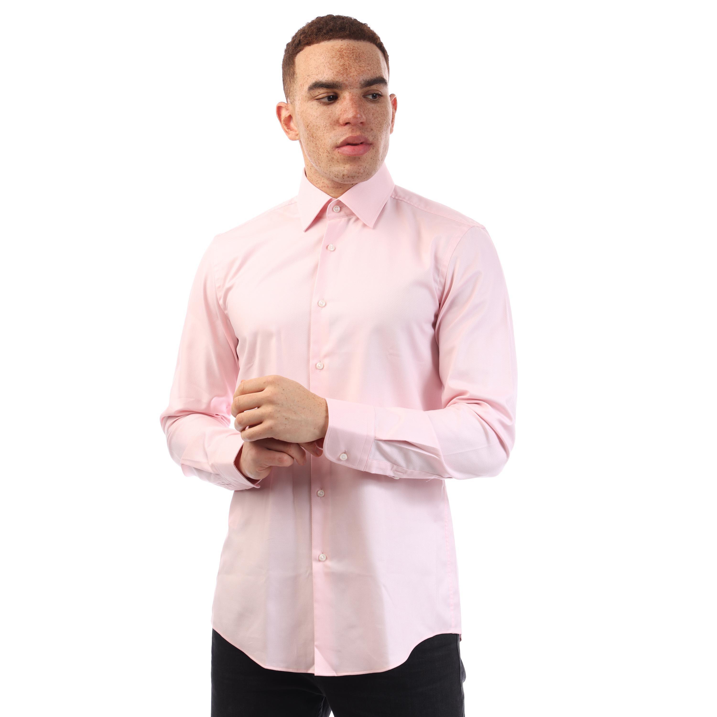 Pastel Pink - Boss - H-Hank-Kent-C1-214 10248773 01 Oxford Shirt Mens - 3
