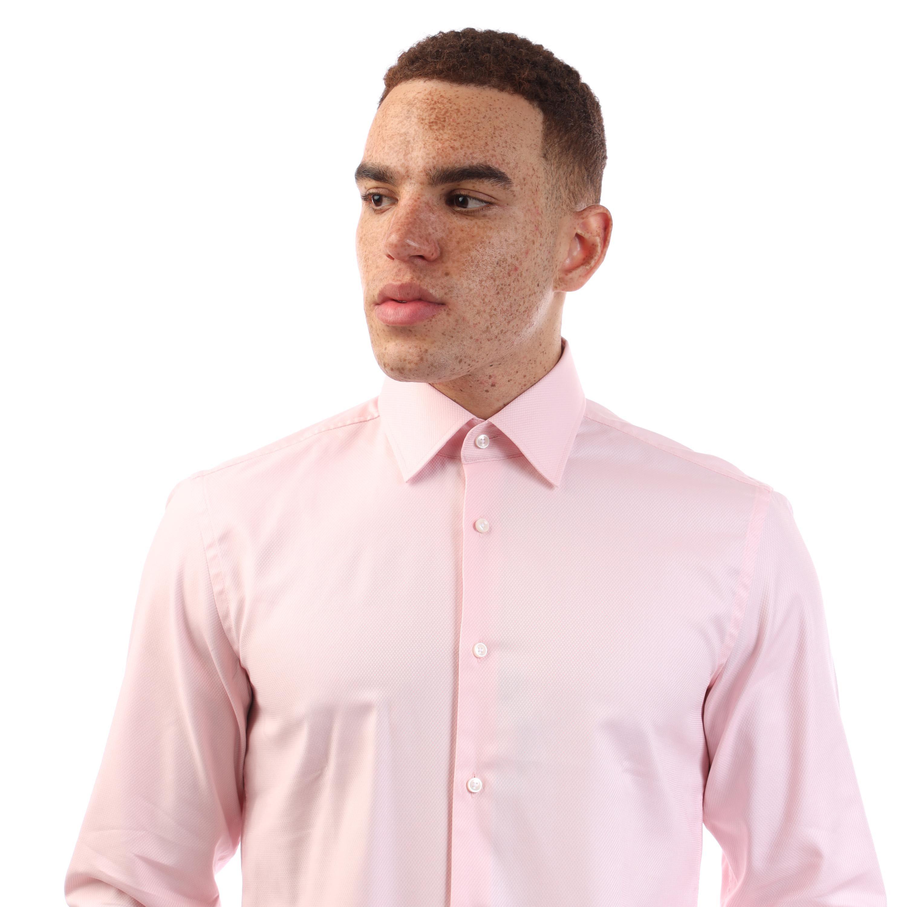 Pastel Pink - Boss - H-Hank-Kent-C1-214 10248773 01 Oxford Shirt Mens - 5