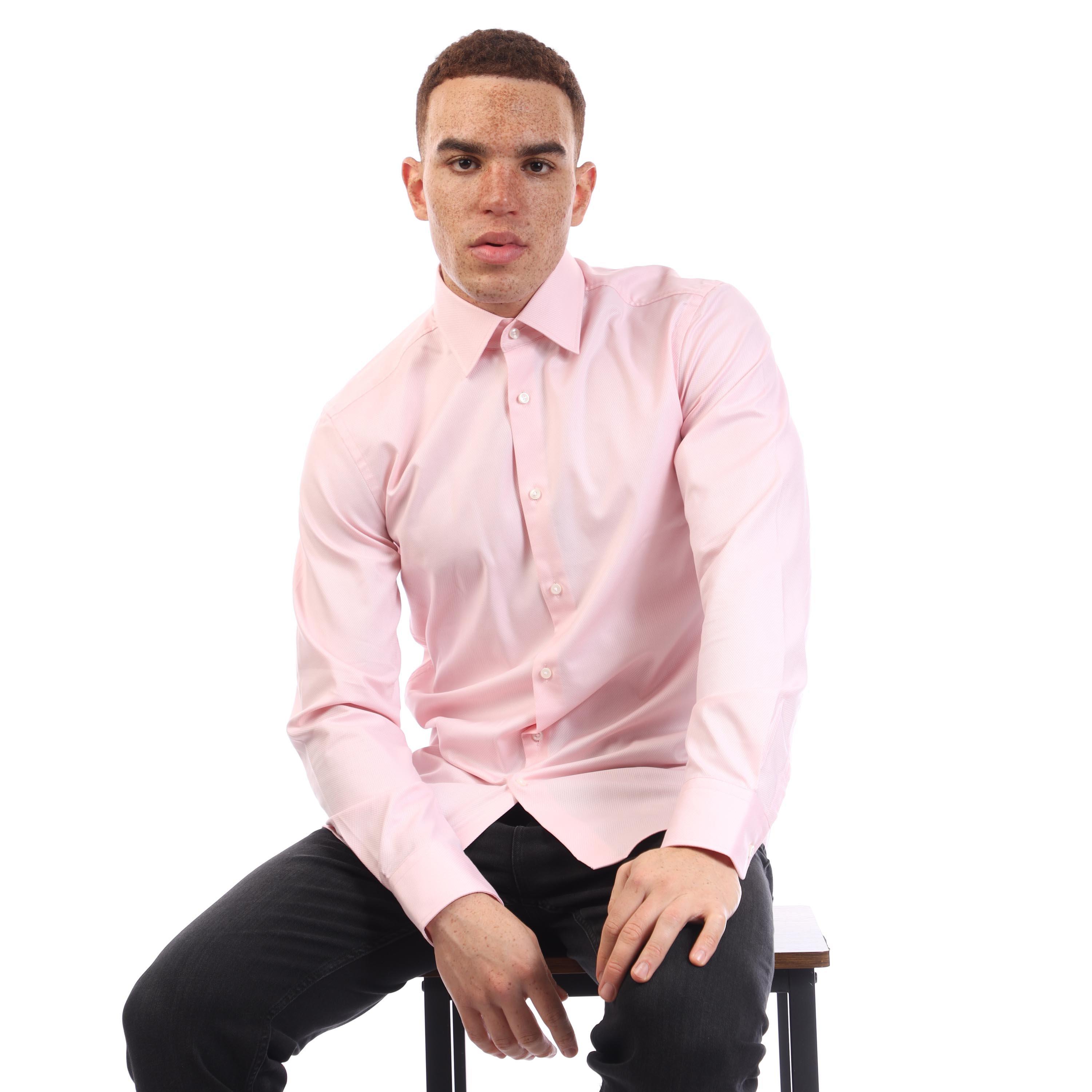 Pastel Pink - Boss - H-Hank-Kent-C1-214 10248773 01 Oxford Shirt Mens - 6