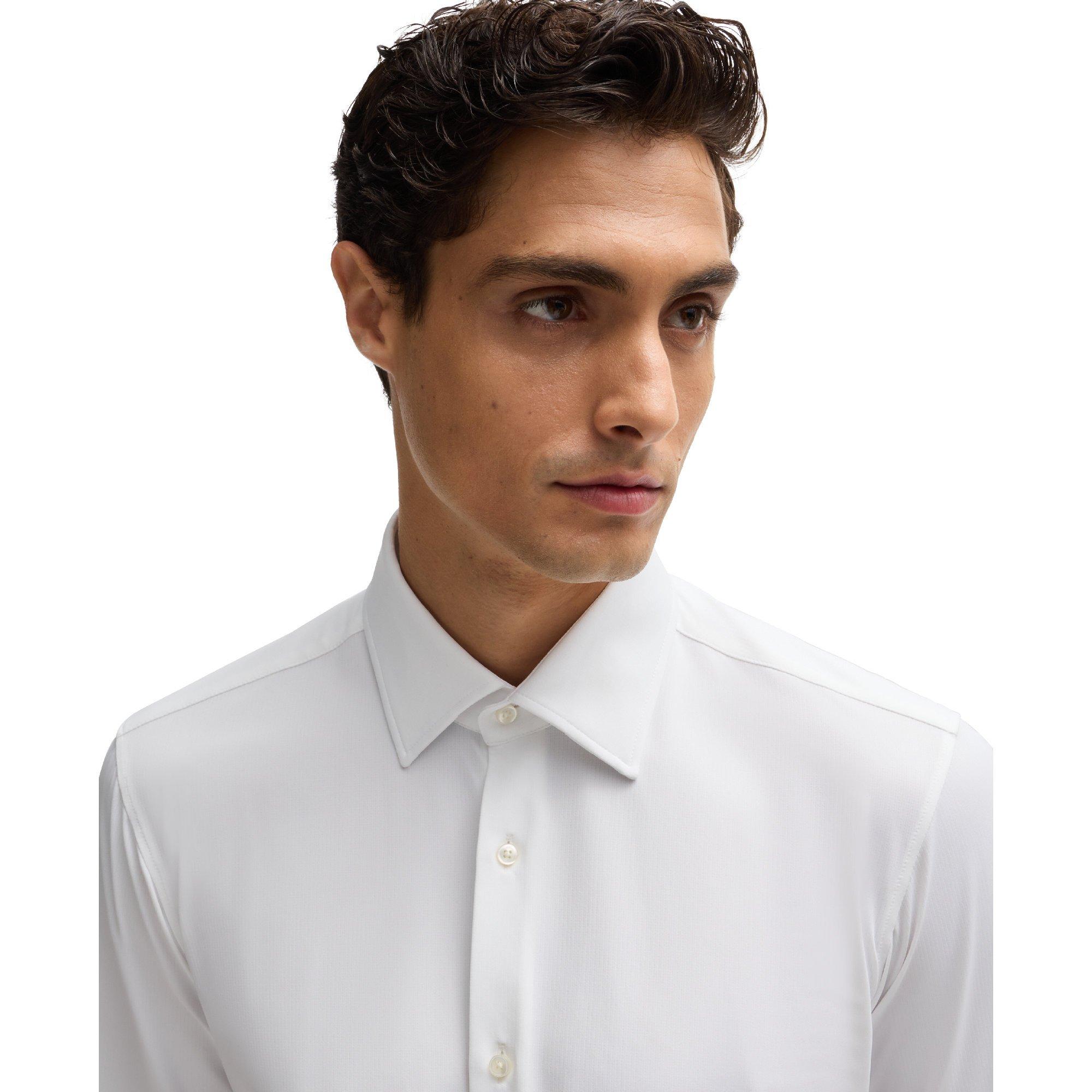 White - Boss - Men's P Joe Kent Long Sleeve Oxford Shirt - 4