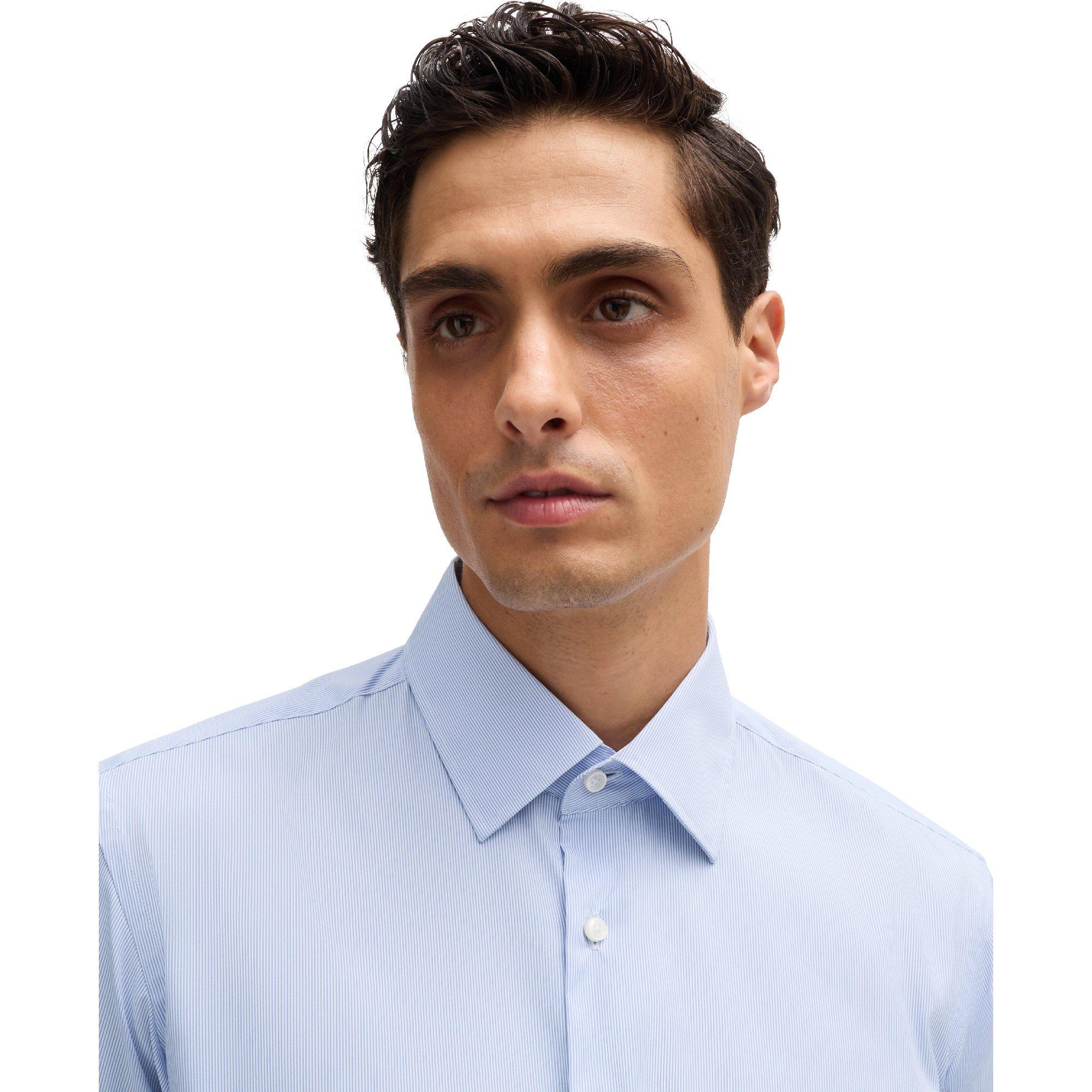 Pastel Blue - Boss - Men's P Joe Kent Long Sleeve Oxford Shirt - 4