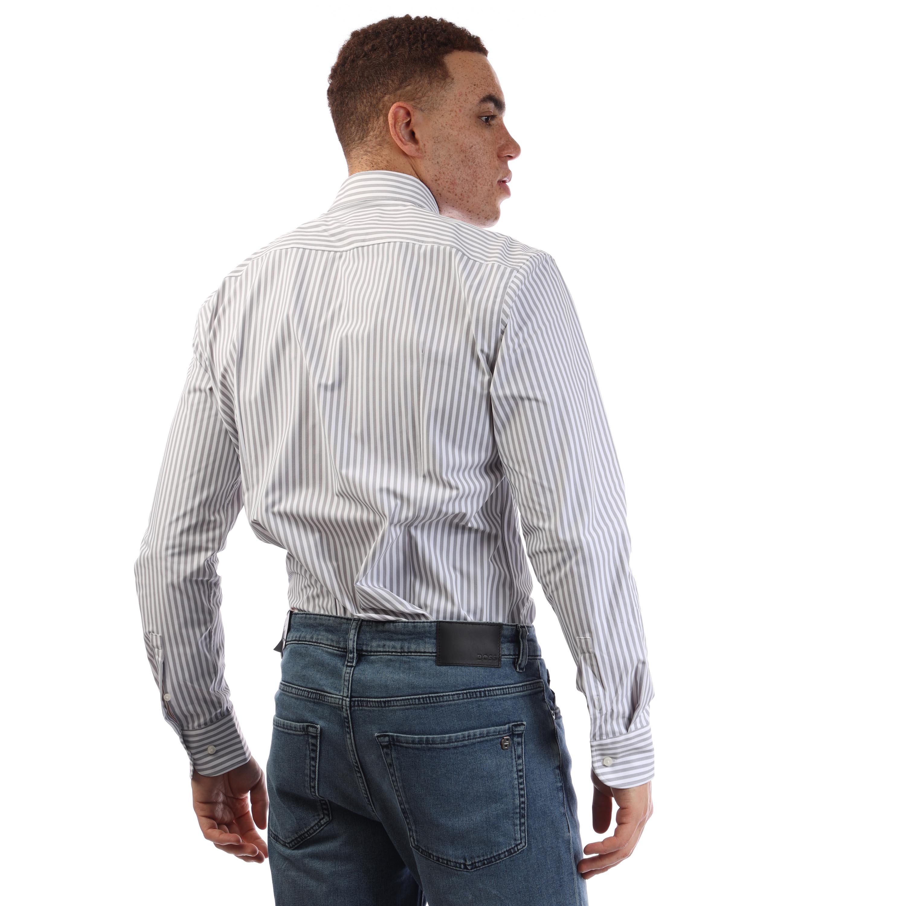 Medium Grey - Boss - P-Hank-Kent-C1-222 10265100 01 Oxford Shirt Mens - 3