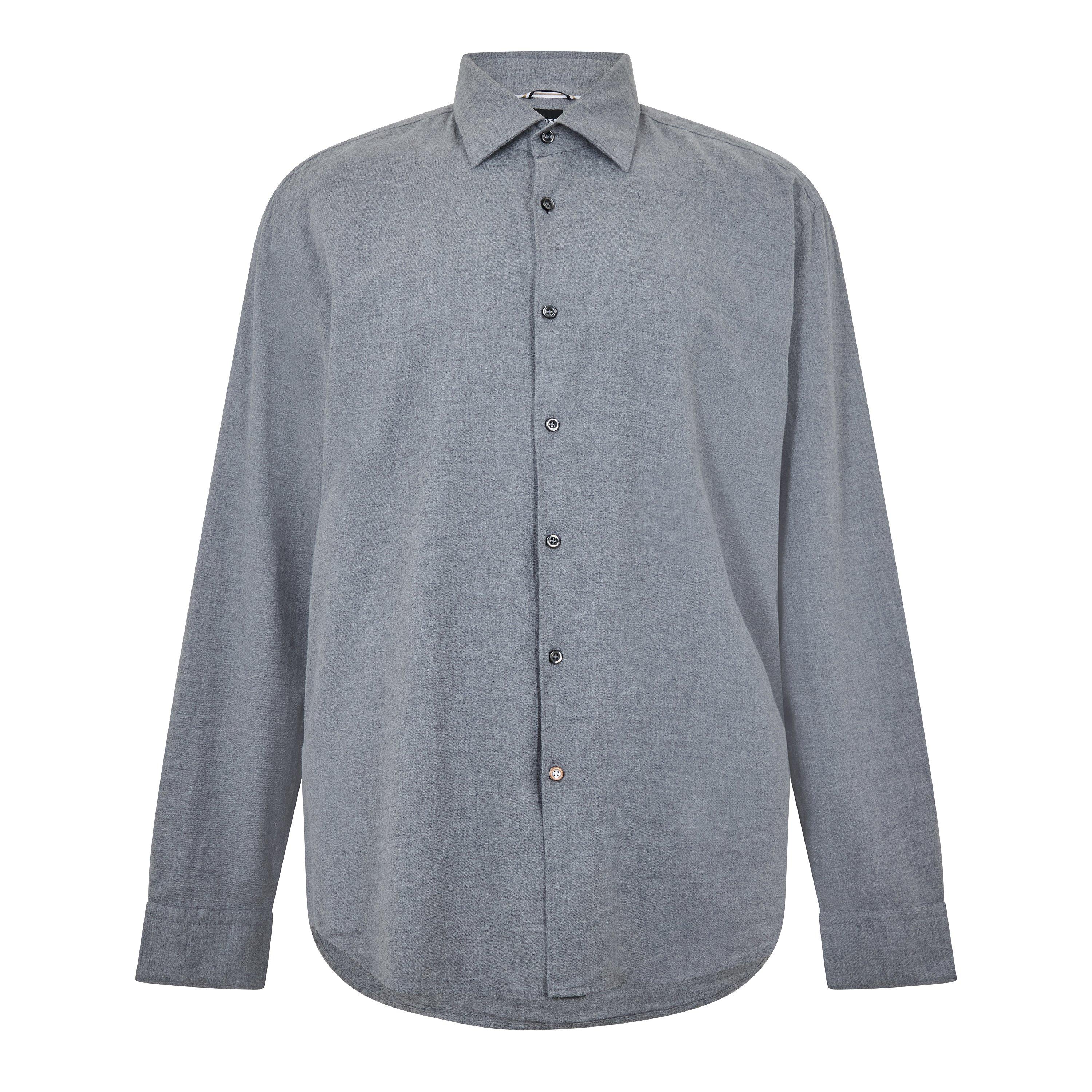 Medium Grey - Boss - Men's C Hal Kent Long Sleeve Oxford Shirt - 1