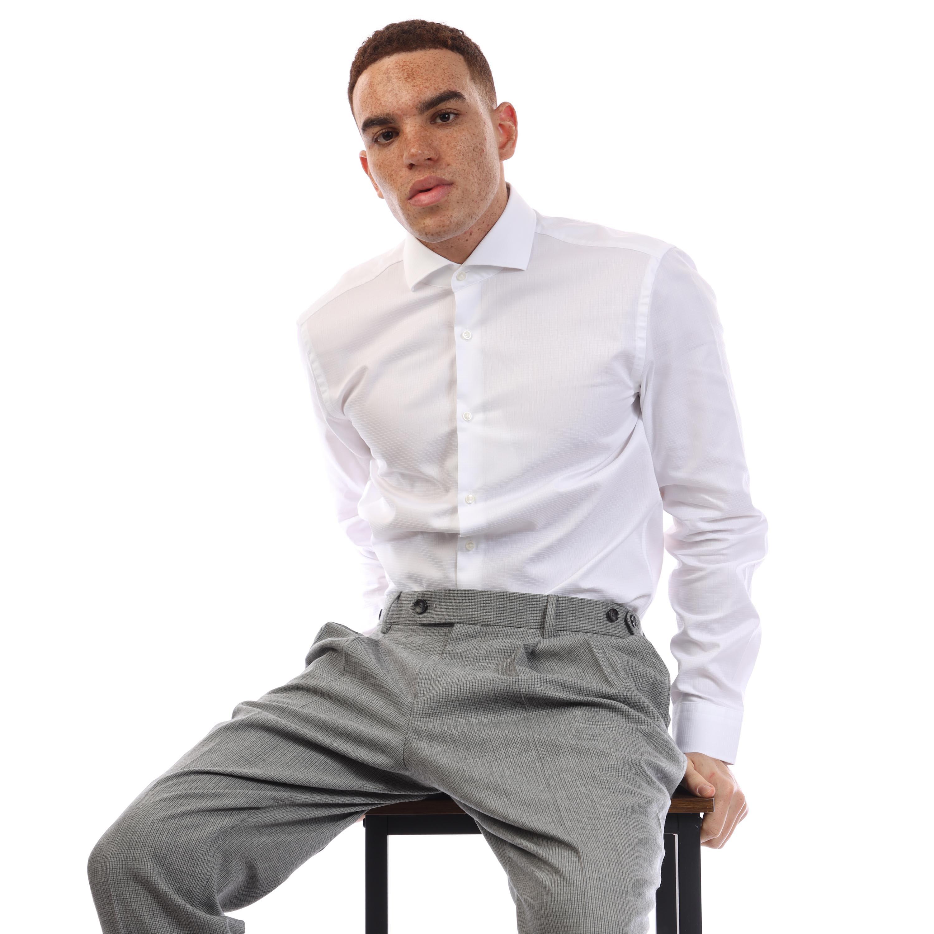 White - Boss - H-Hank-Spread-Cv-244 10264842 Oxford Shirt Mens - 4