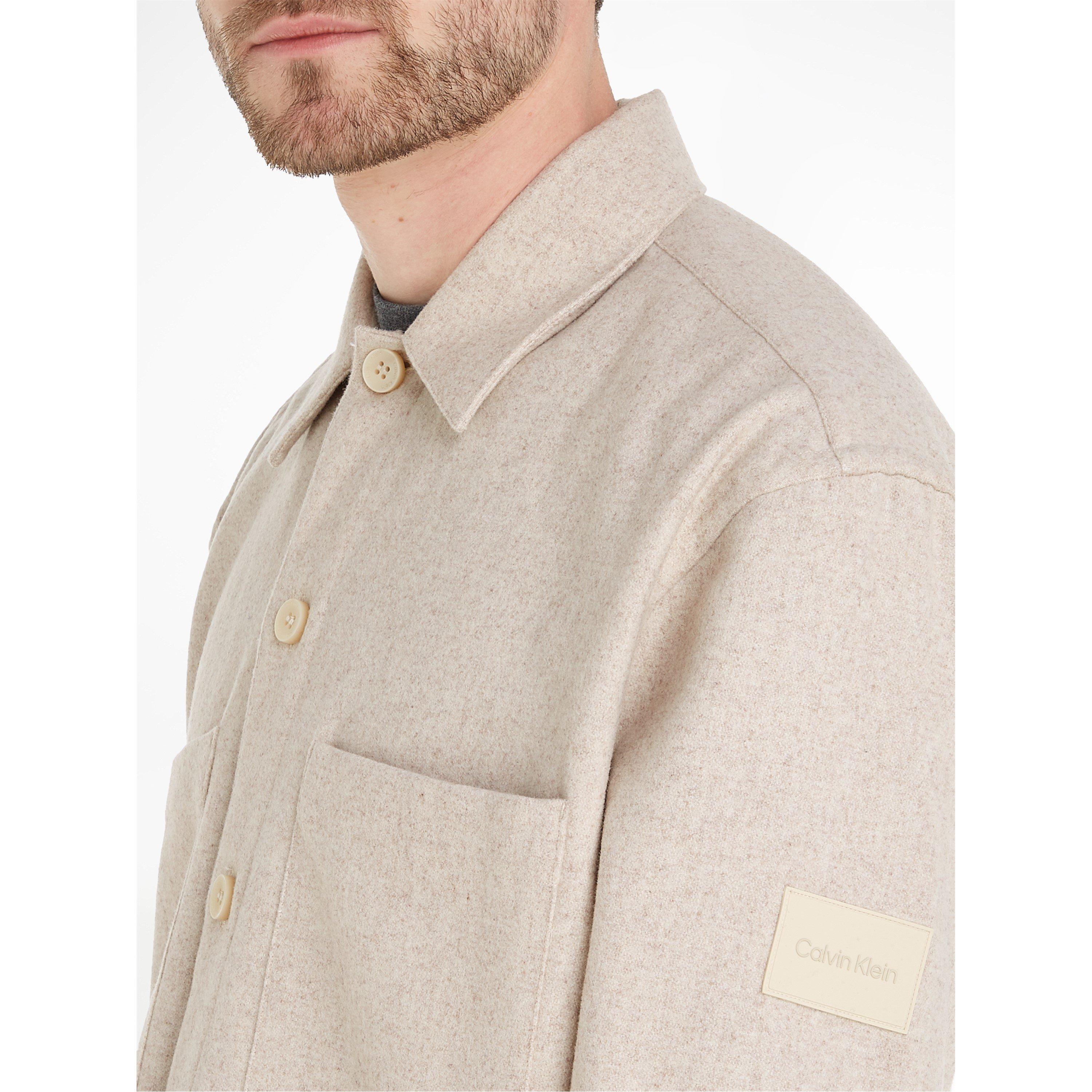 Fog PB5 - Calvin Klein - Men's Wool Blend Long-Sleeve Plain Shirt - 3