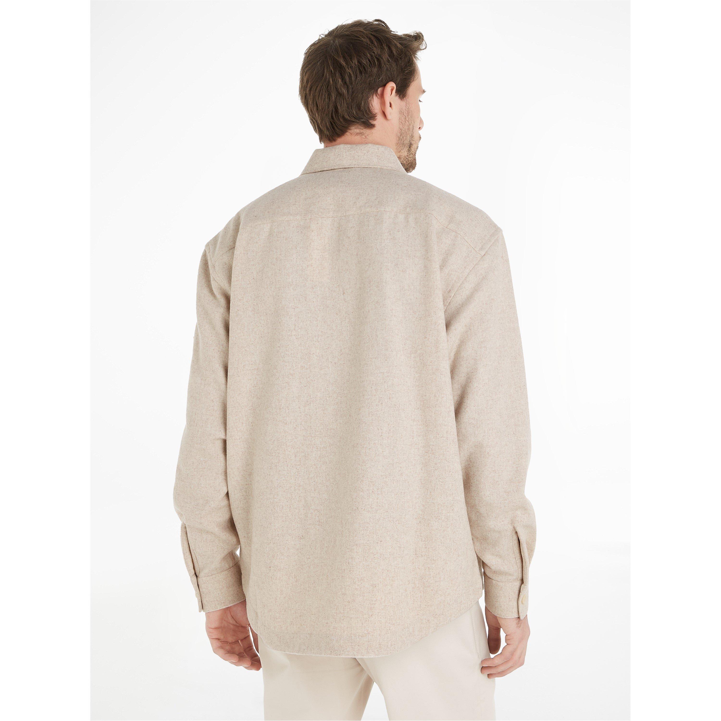 Fog PB5 - Calvin Klein - Men's Wool Blend Long-Sleeve Plain Shirt - 4