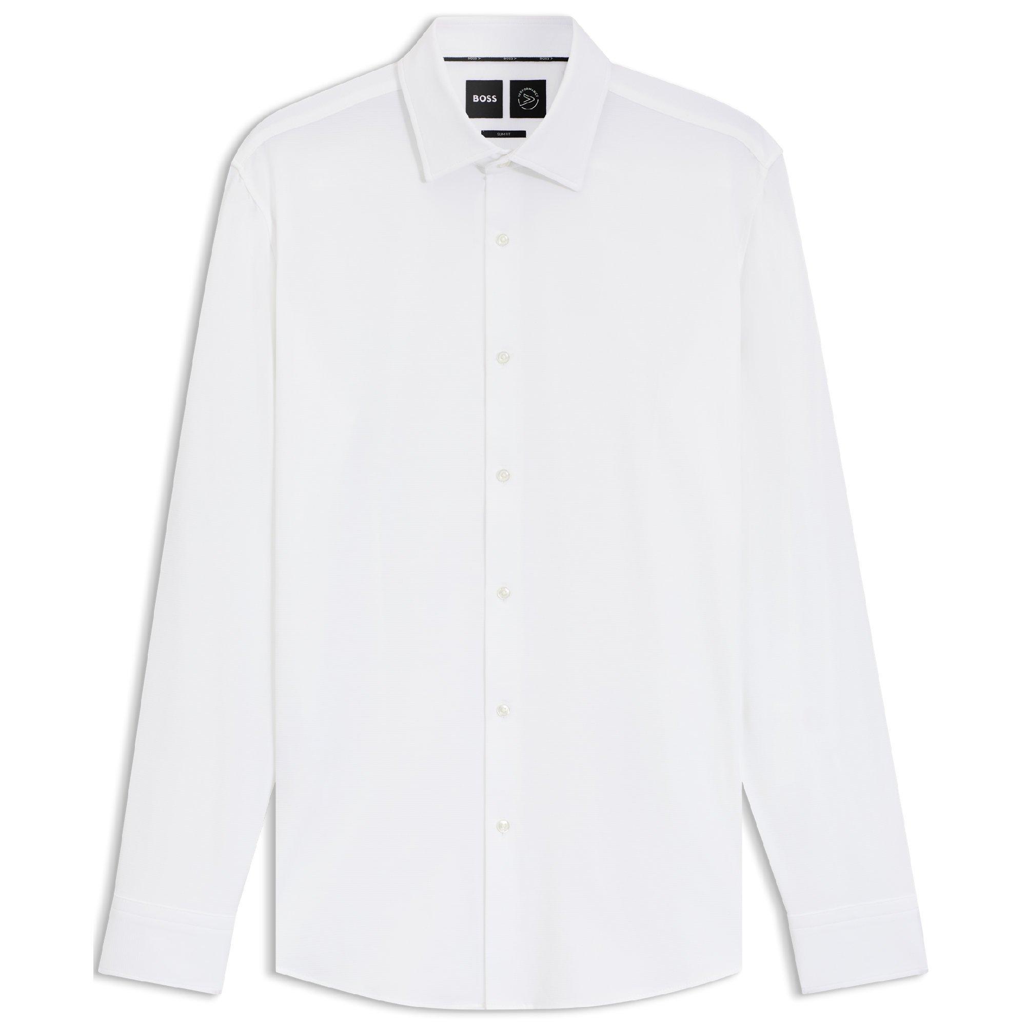 Boss Men's P Hank Kent Long Sleeve Oxford Shirt - White - 17 inch