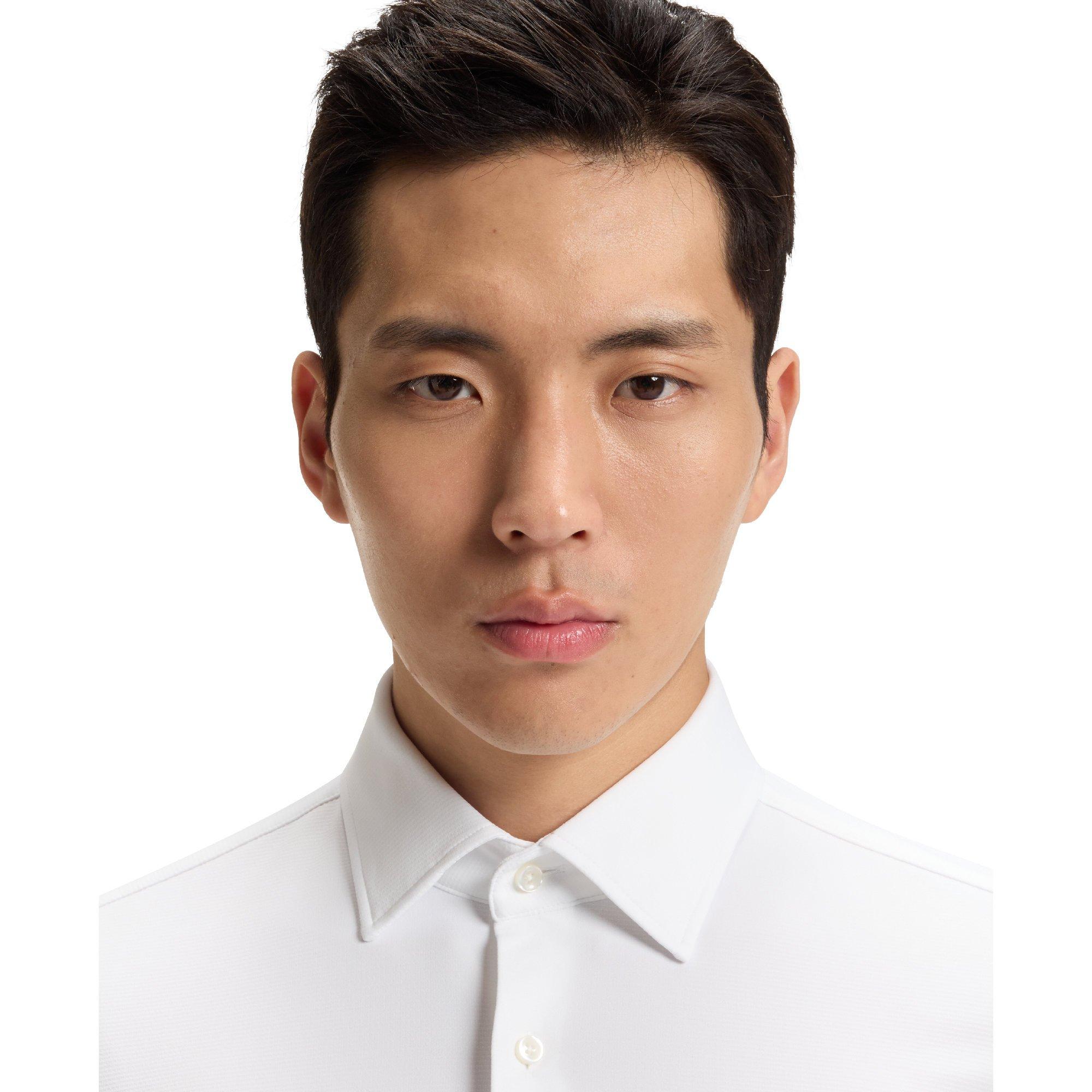 White - Boss - Men's P Hank Kent Long Sleeve Oxford Shirt - 4