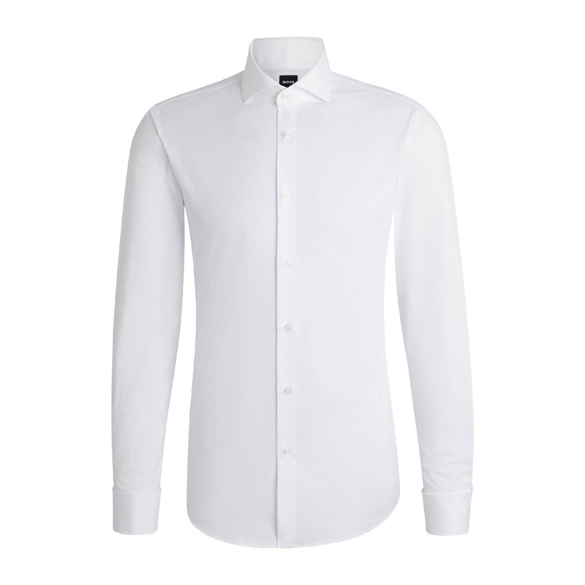 Boss Men's Long Sleeve Oxford Shirt - White - 15 inch
