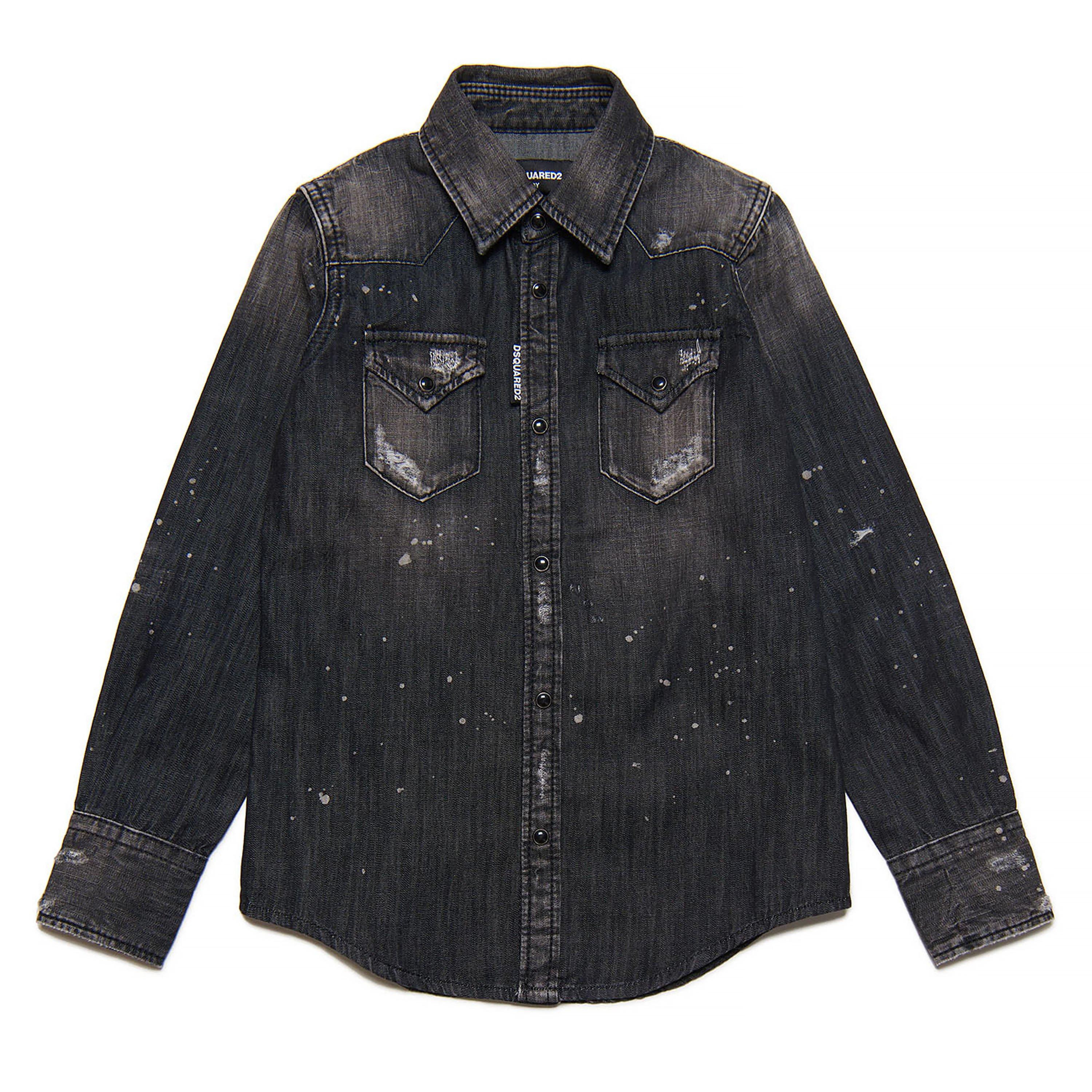 Black DQ02 - DSquared2 - Denim Shirt Juniors - 1
