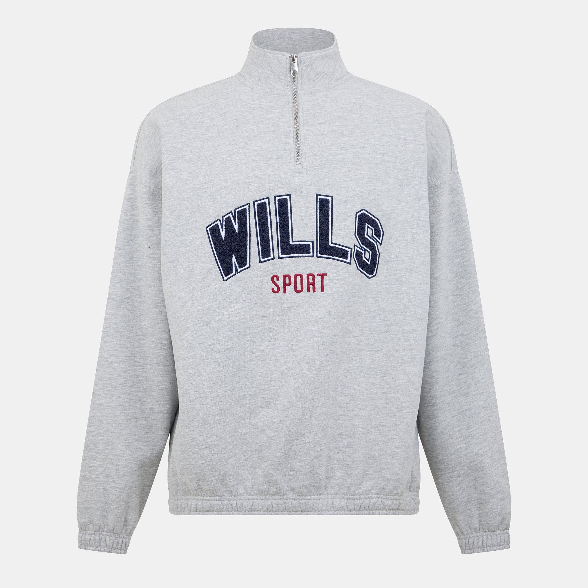 Ice Marl - Jack Wills - Men's 1/4 Zip Graphic Fleece - 1