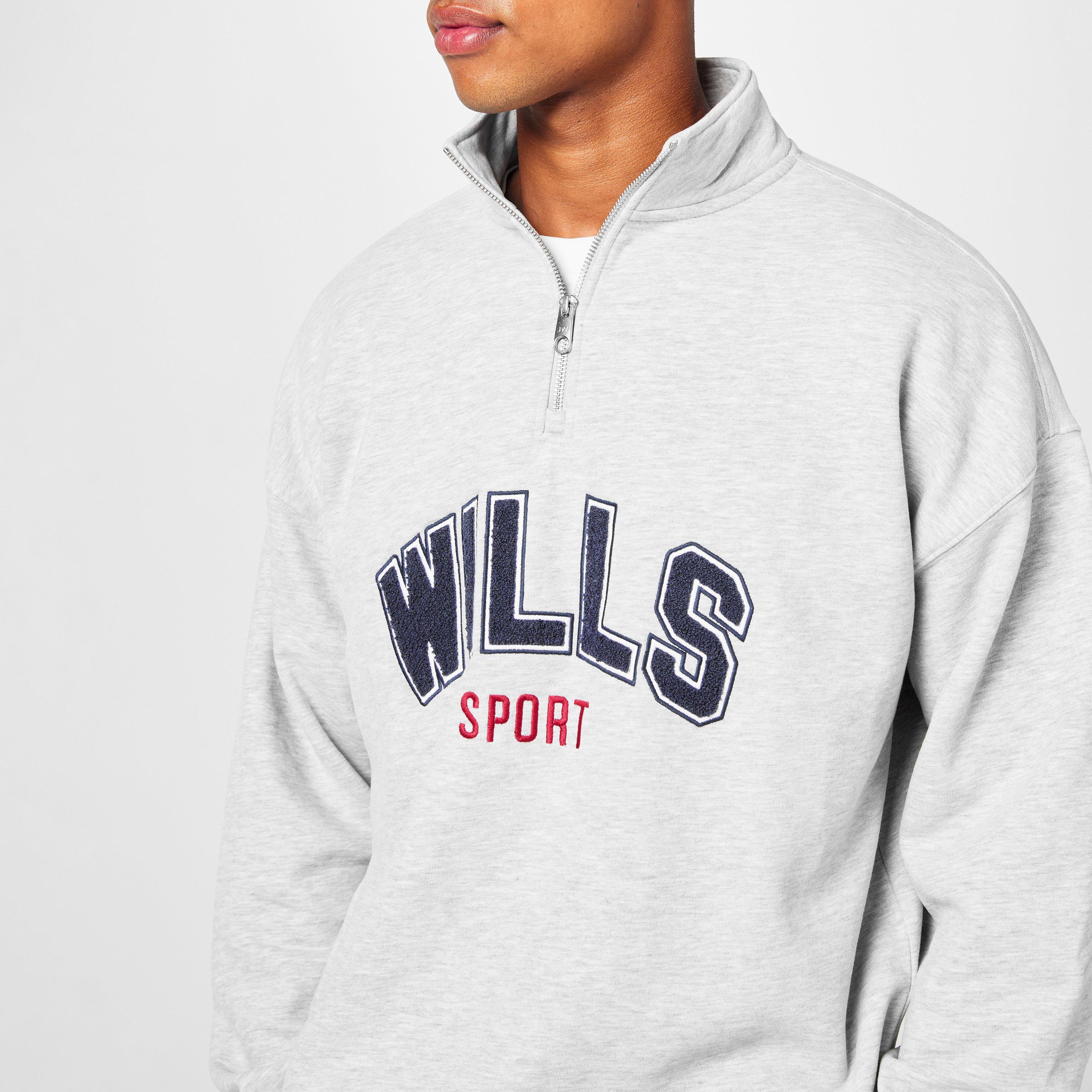 Ice Marl - Jack Wills - quarter Zip Graphic Fleece - 3