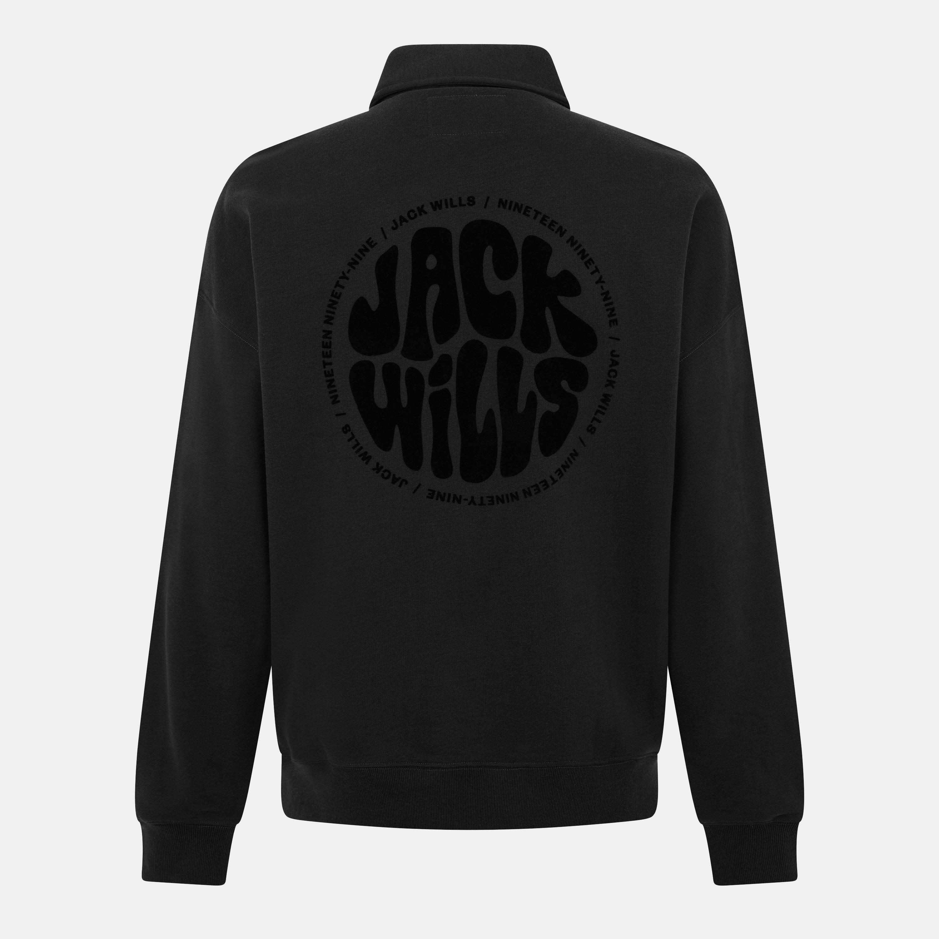 Washed Black - Jack Wills - Slouch Quarter Zip Top - 2