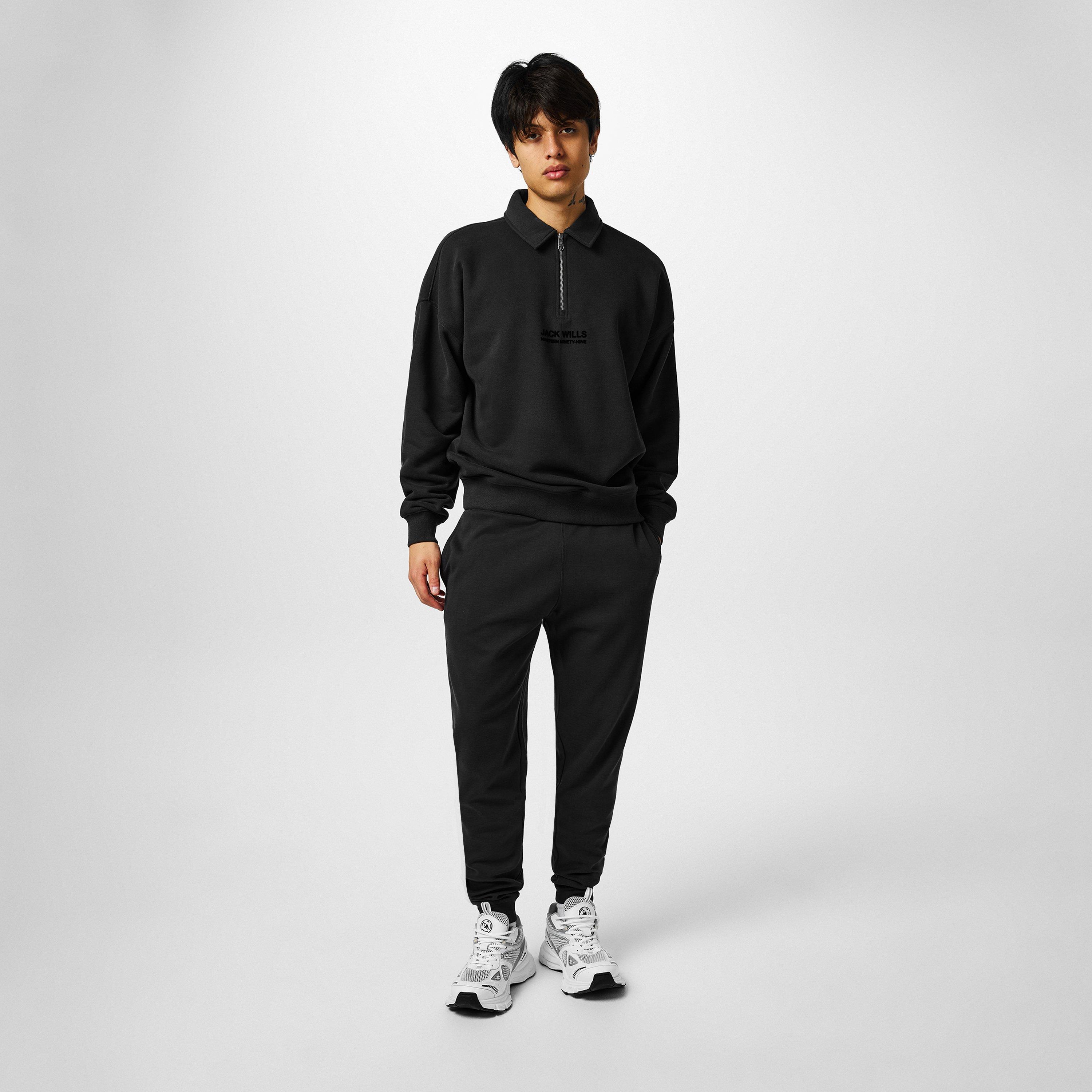 Washed Black - Jack Wills - Slouch Quarter Zip Top - 4