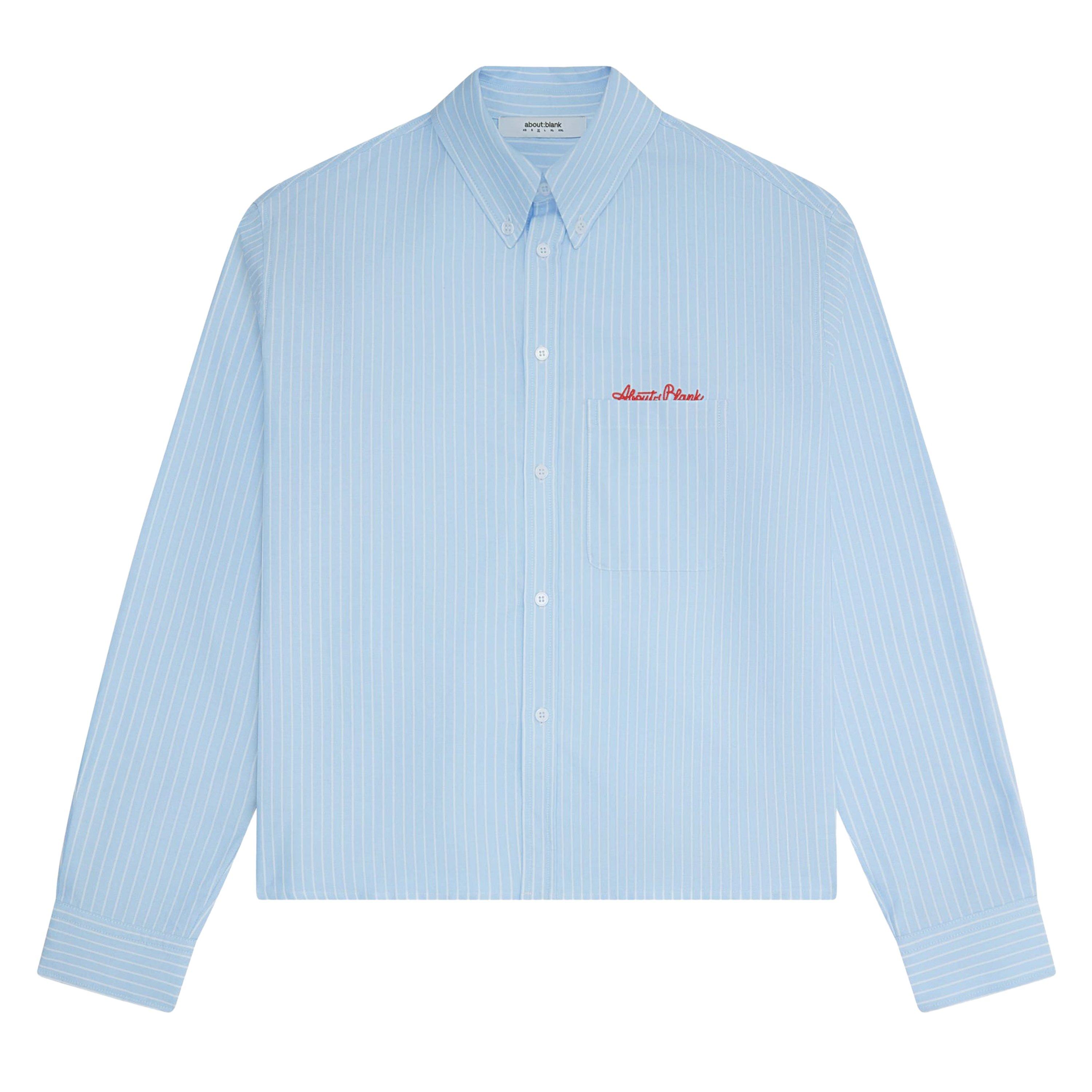 Blue/White - about:blank - Men's Long Sleeve Oxford Shirt - 1