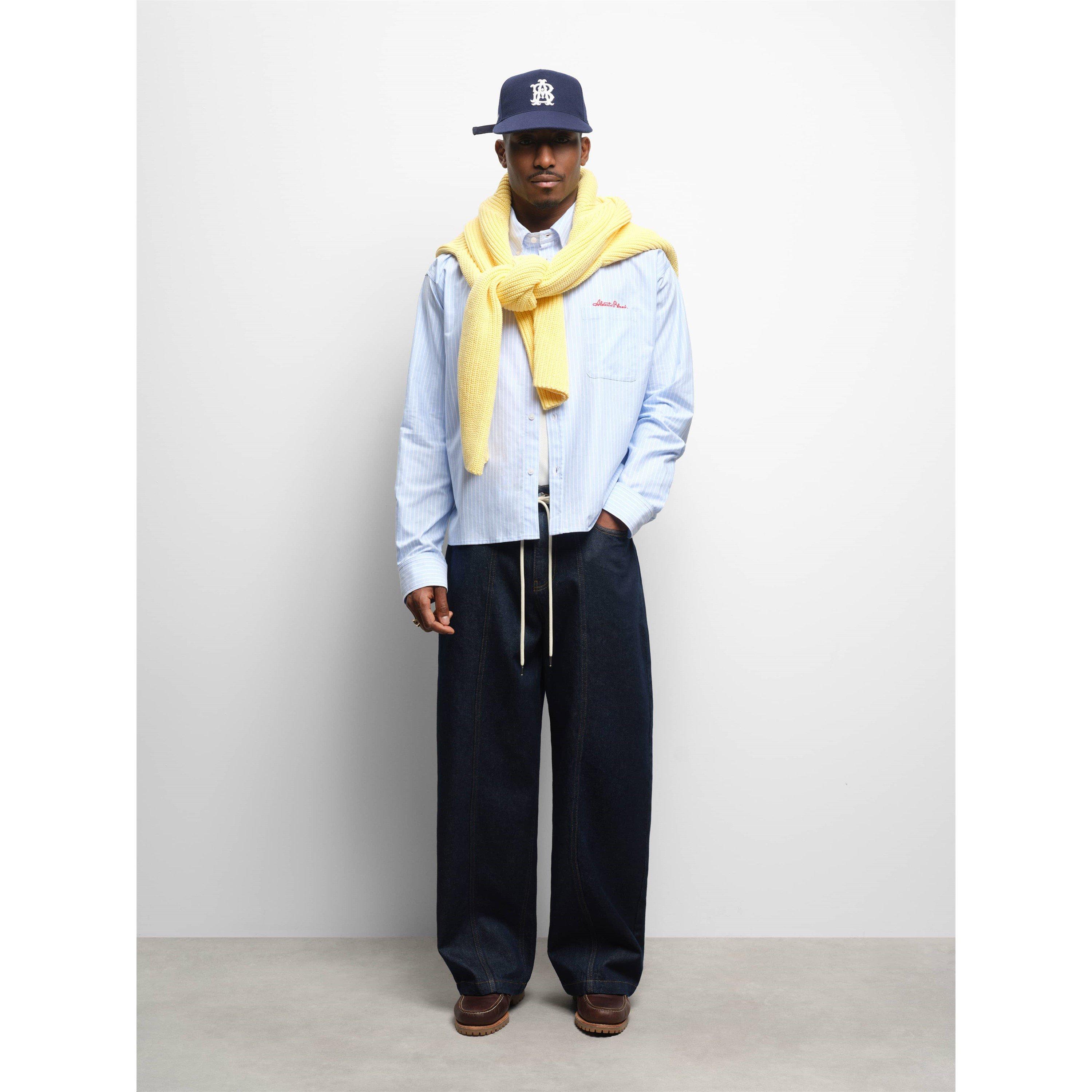 Blue/White - about:blank - Men's Long Sleeve Oxford Shirt - 3