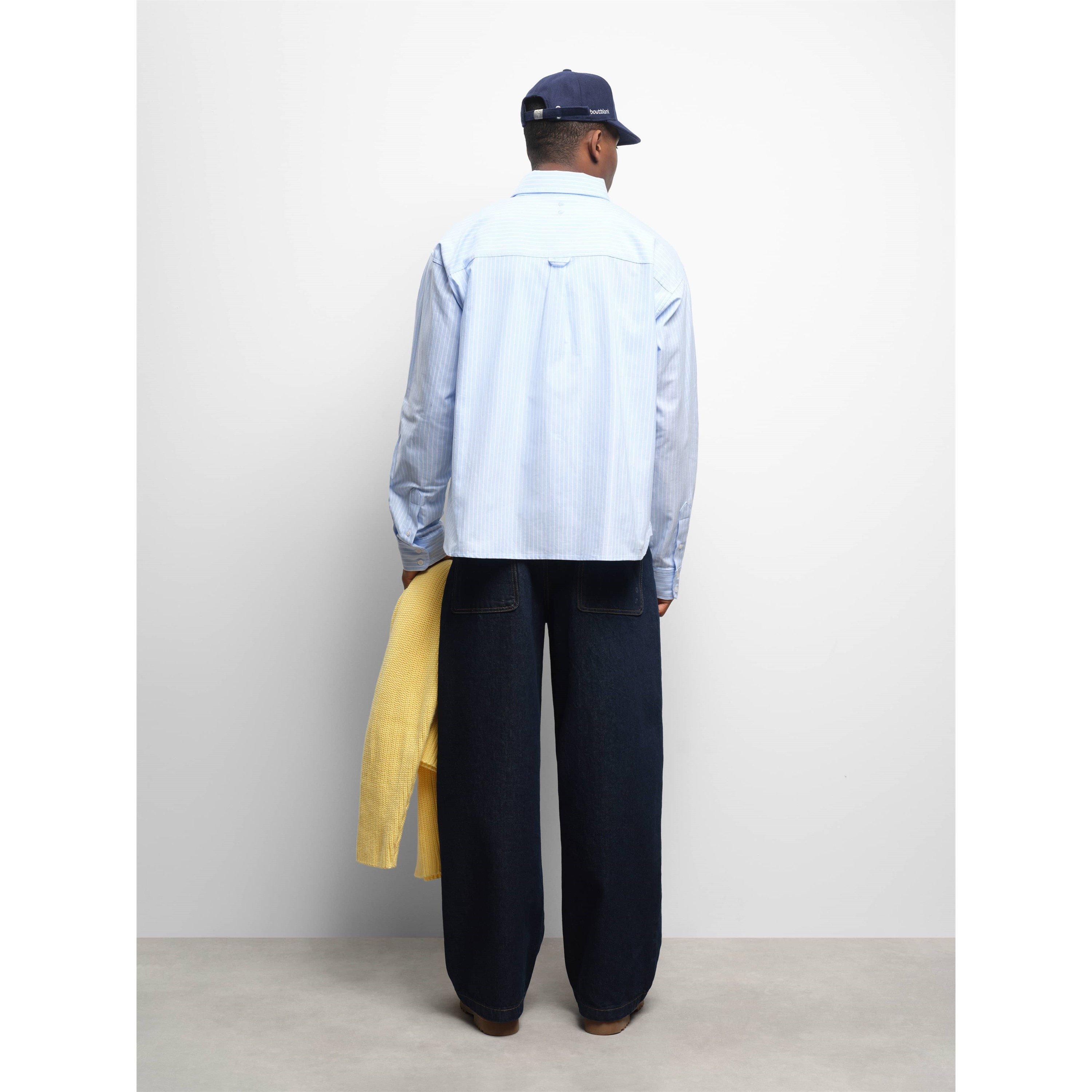 Blue/White - about:blank - Men's Long Sleeve Oxford Shirt - 4