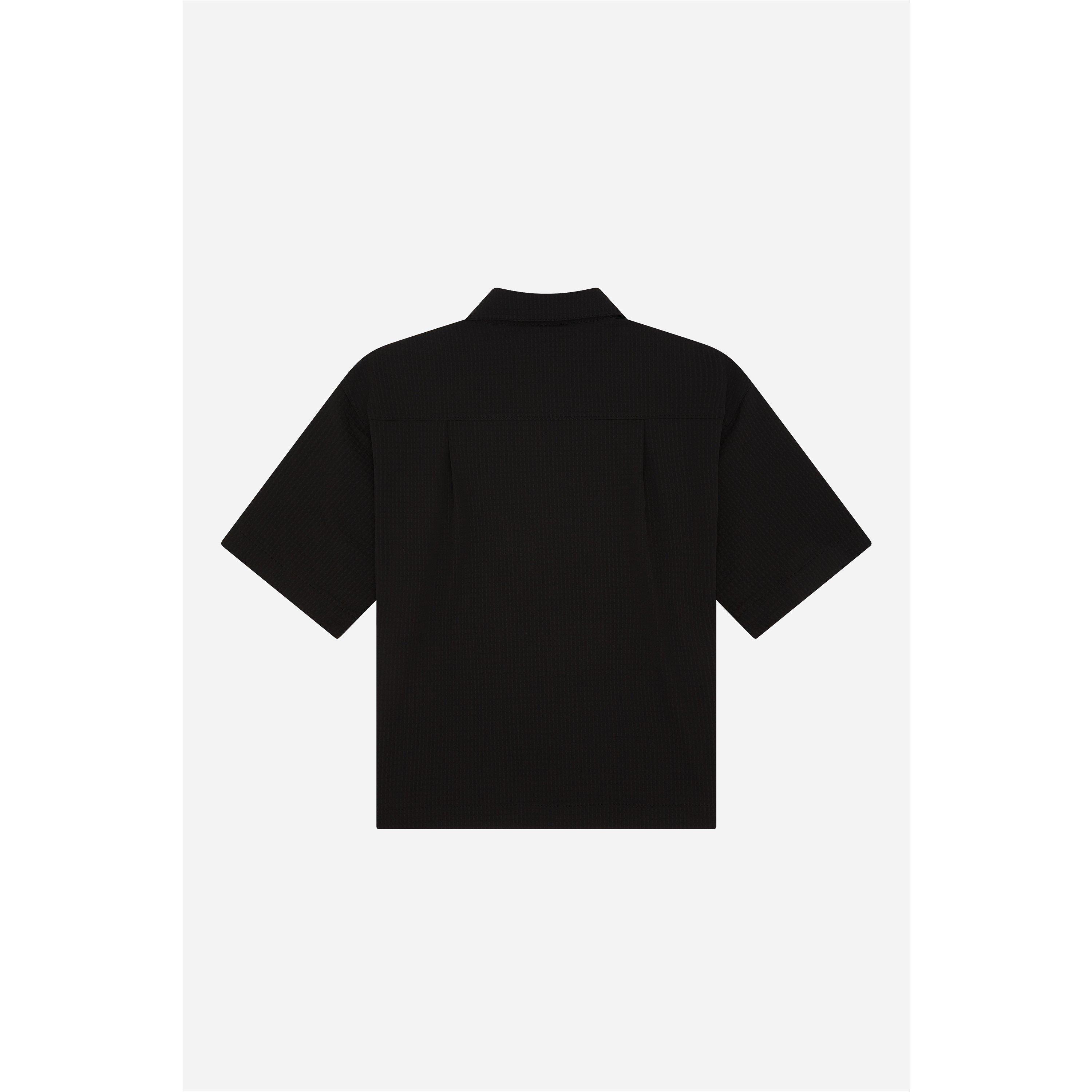 Black - about:blank - Men's Short Sleeve Plain Shirt - 2