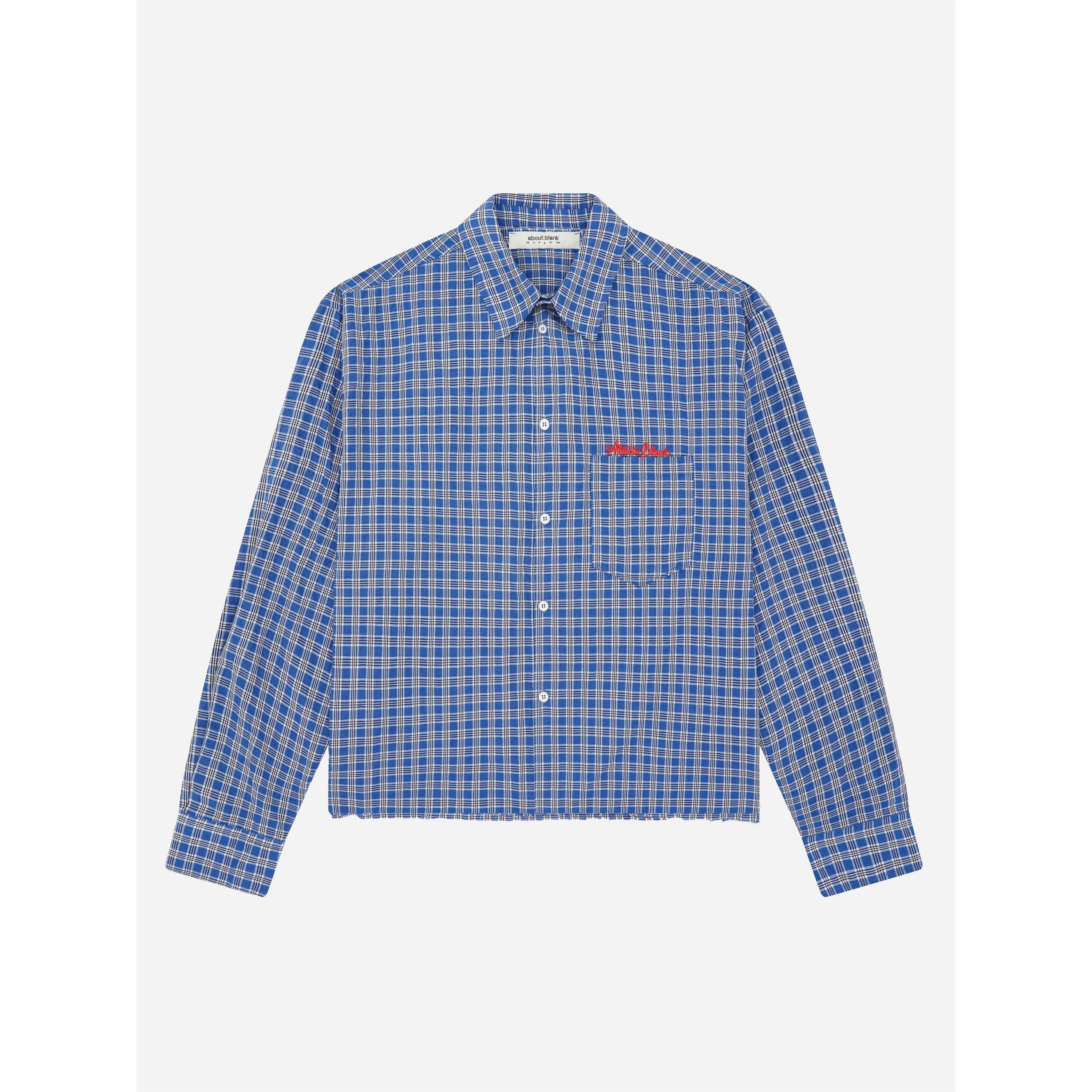 Blue - about:blank - Men's Long Sleeve Patterned Shirt - 1