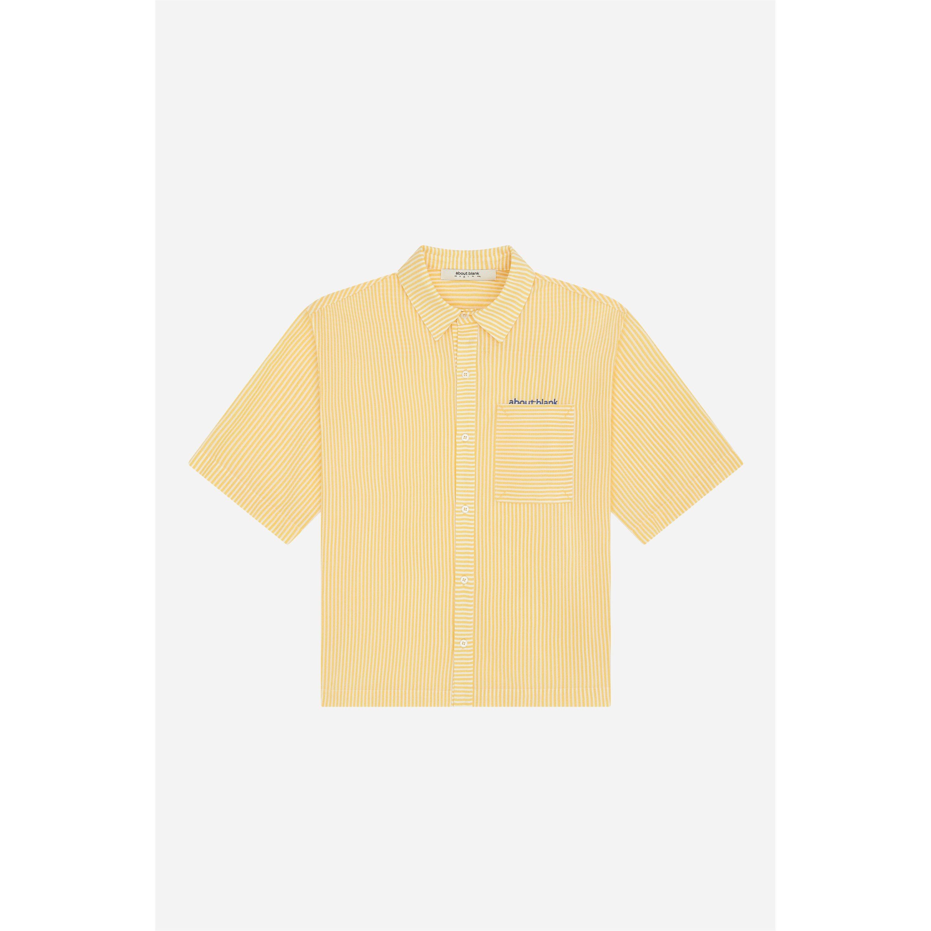 Yellow - about:blank - Men's Patterned Short Sleeve Shirt - 1