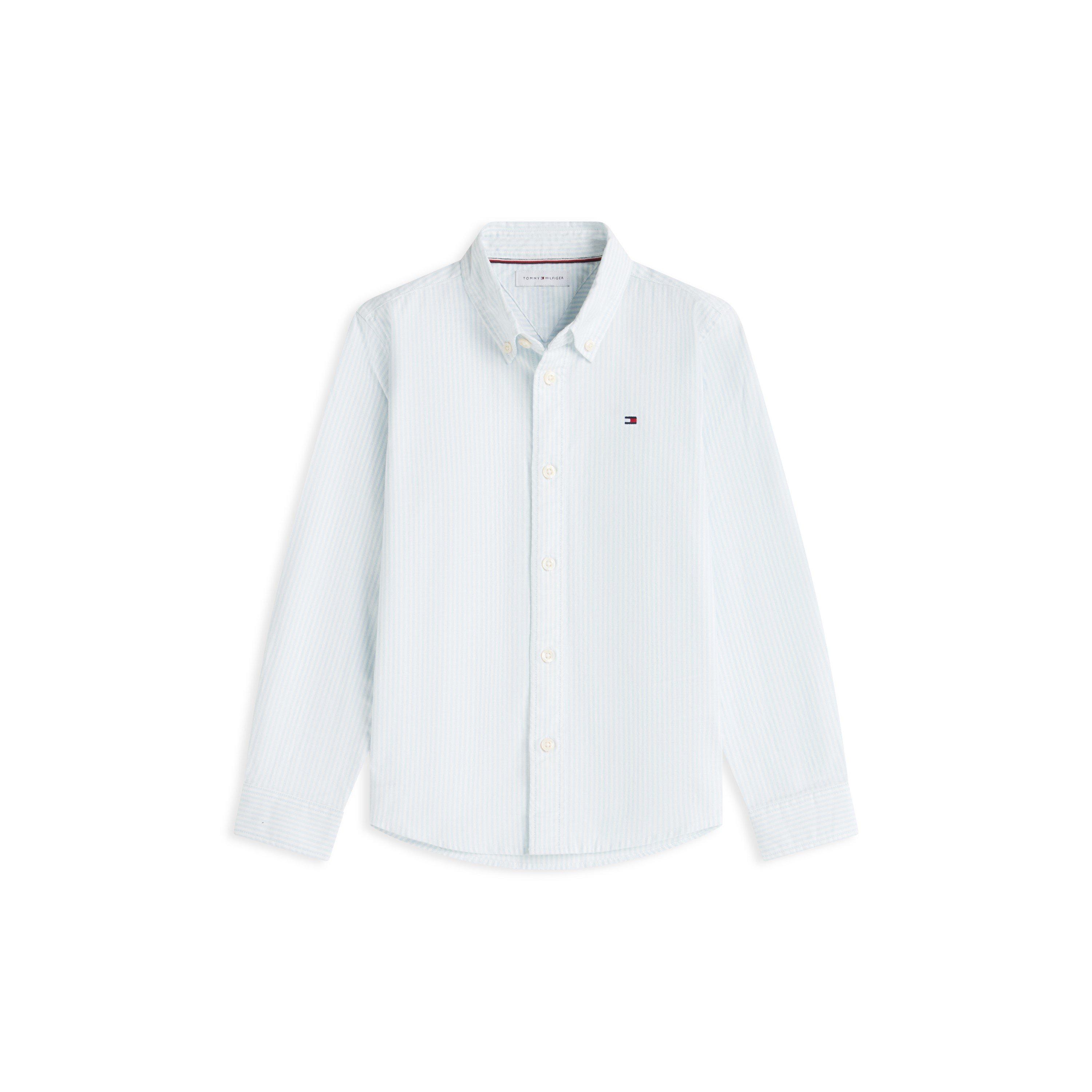 Blue Stripe C1O - Tommy Hilfiger - Kids' Long Sleeve Oxford Shirt - 1
