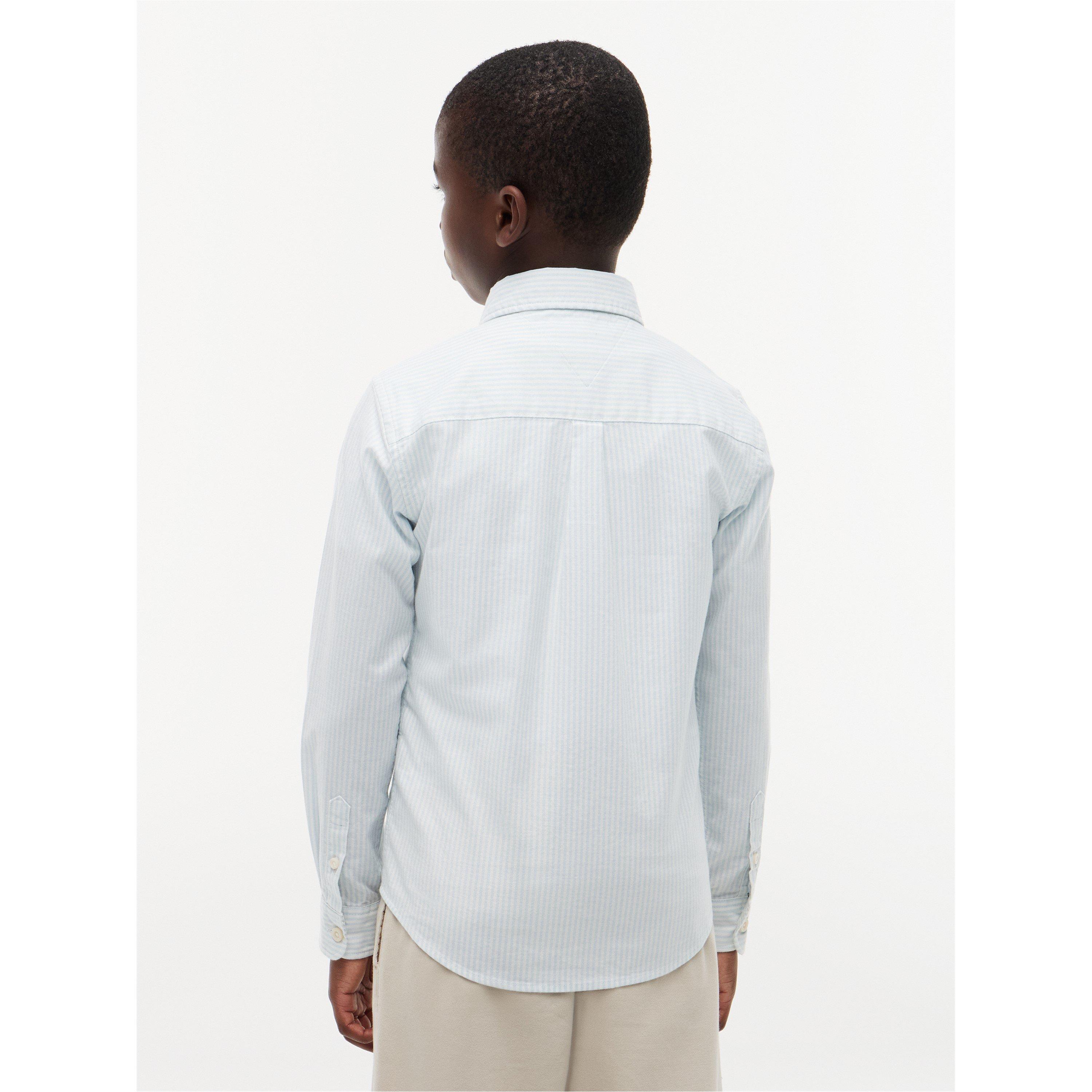Blue Stripe C1O - Tommy Hilfiger - Kids' Long Sleeve Oxford Shirt - 5