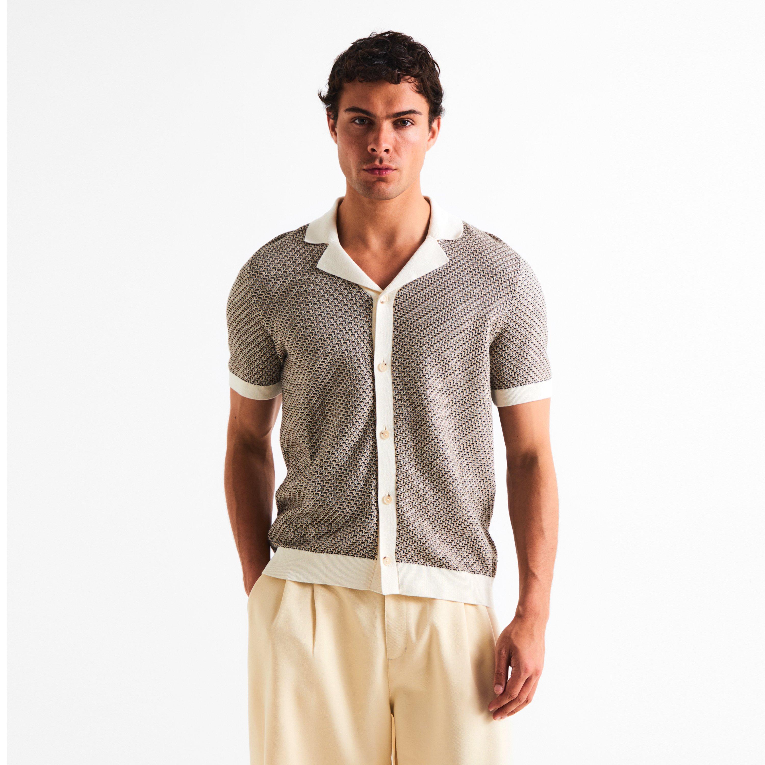 White/Brown 119 - Boss - Men's Patterned Short Sleeve Shirt - 3