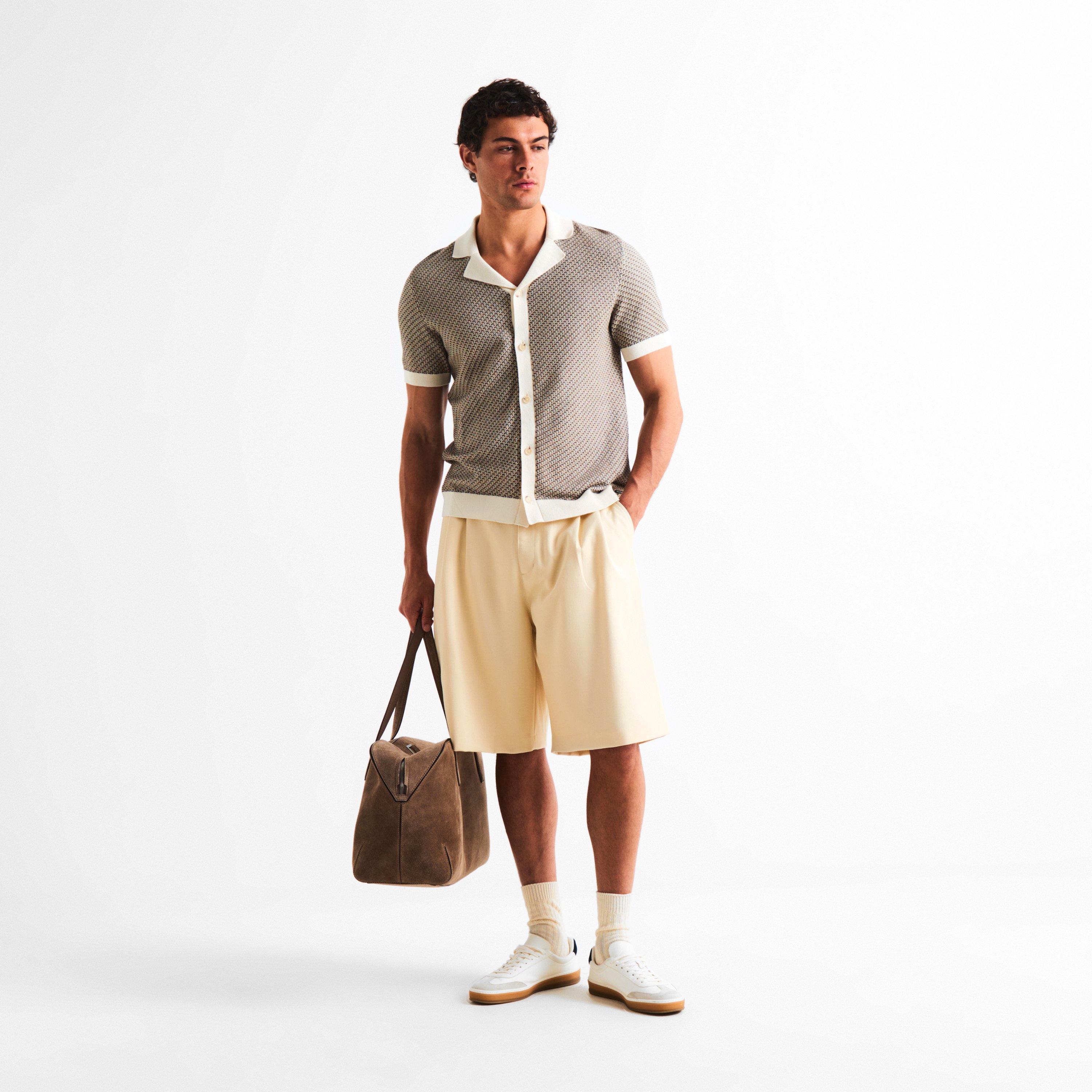White/Brown 119 - Boss - Men's Patterned Short Sleeve Shirt - 6