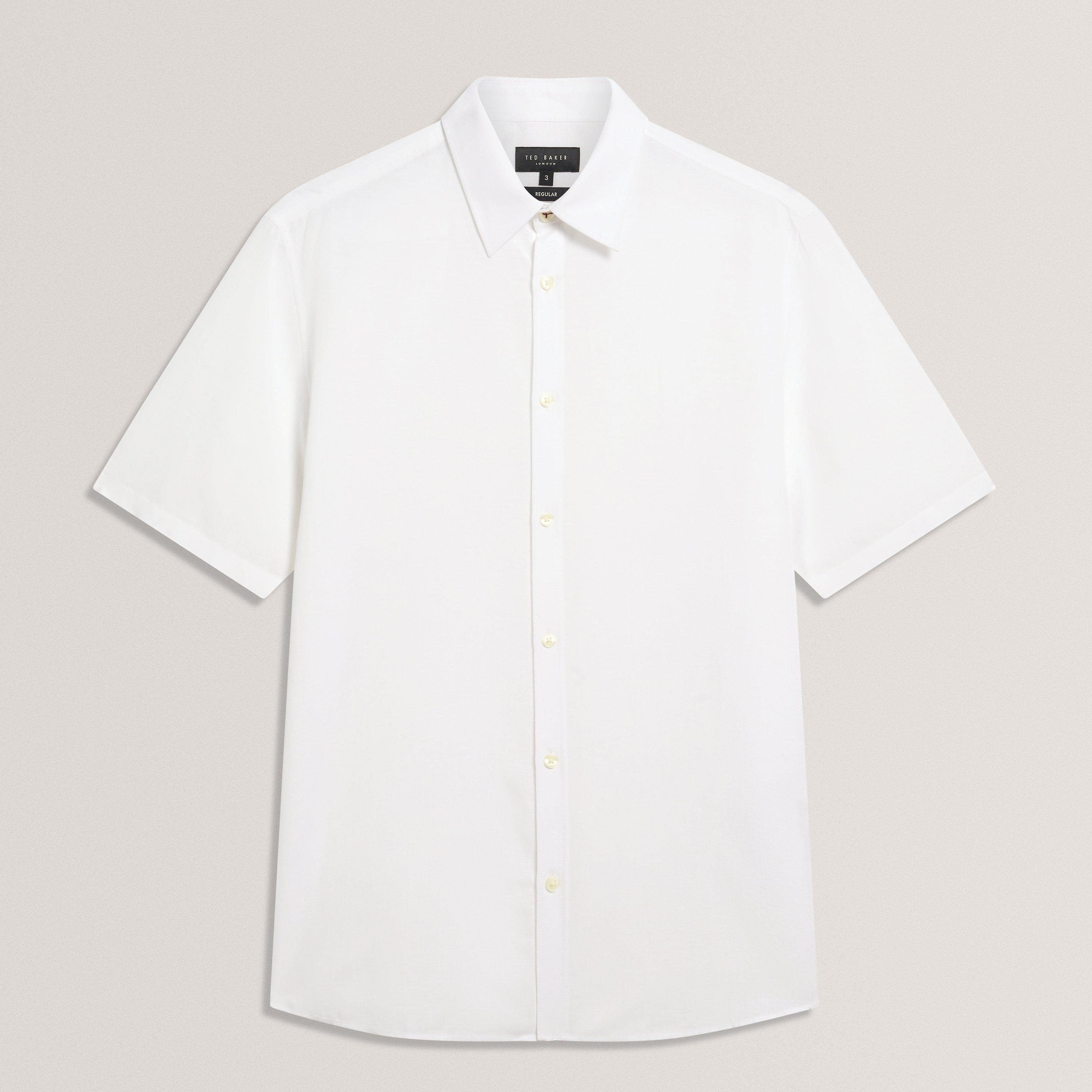 White - Ted Baker - Ted Baker SS Regular Fit Linen Shirt - 1