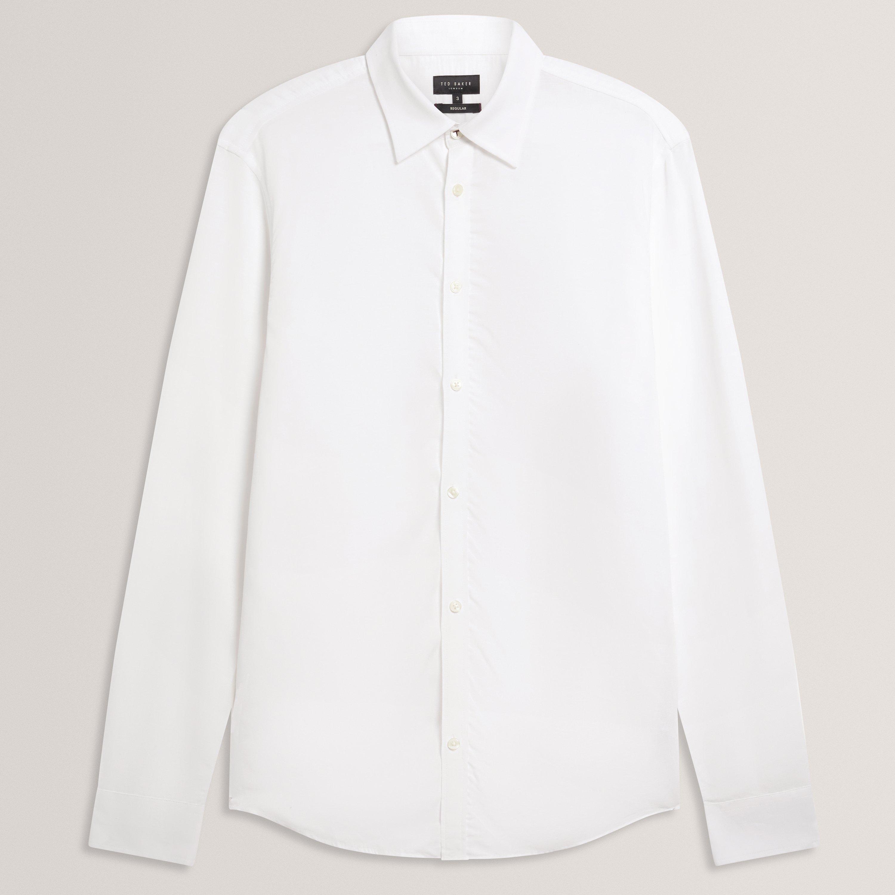 Ted Baker Men's Ls Regular Fit Linen Shirt - White - 2XL (6)
