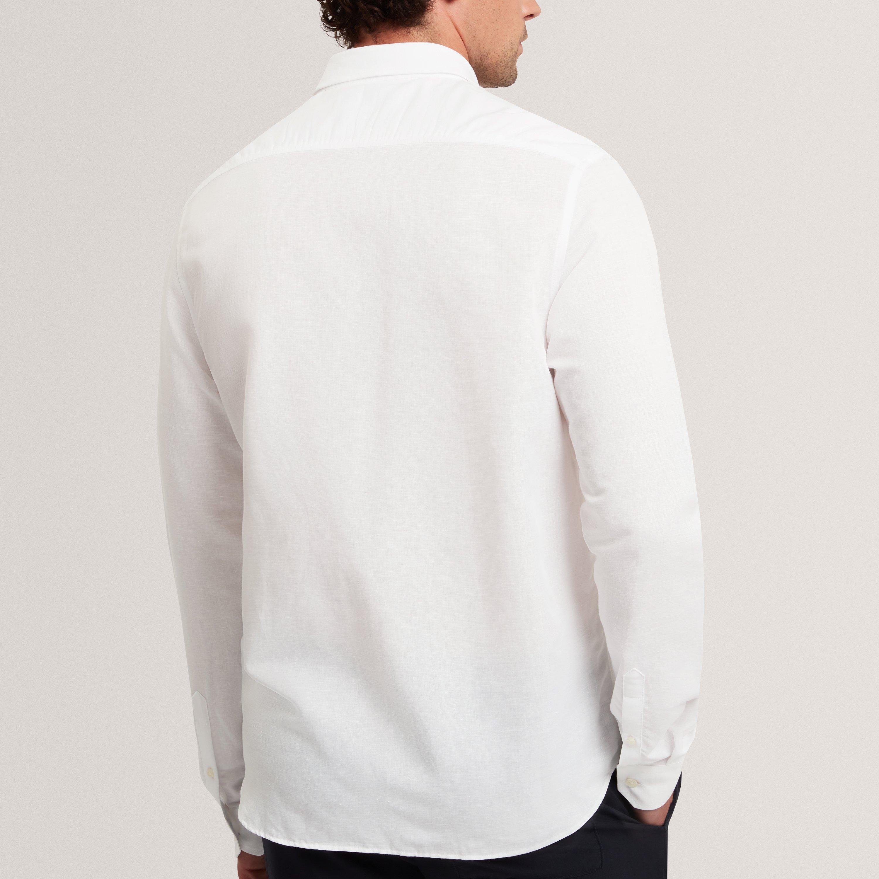 White - Ted Baker - Ted Baker LS Reg Lin Shirt - 3