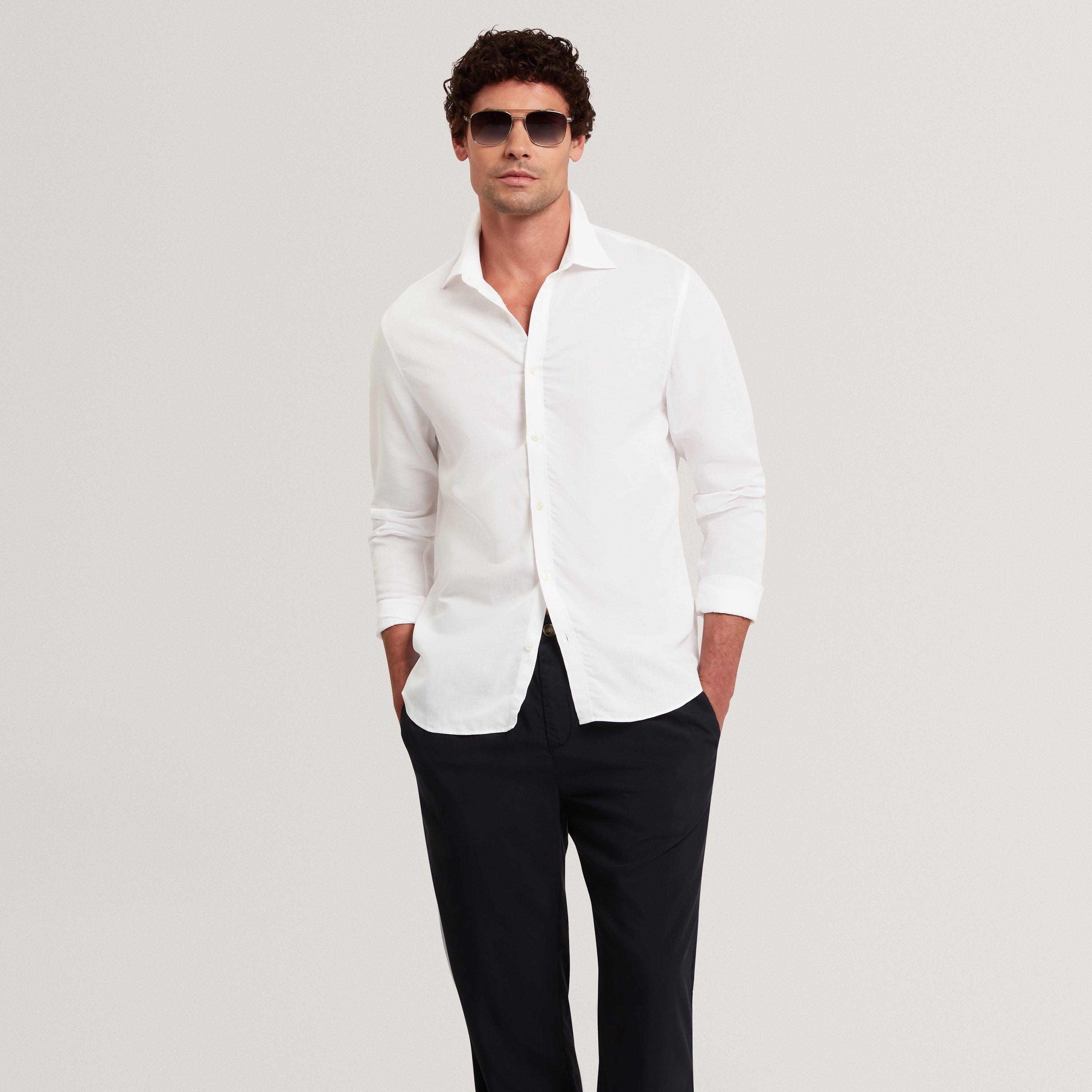 White - Ted Baker - Ted Baker LS Reg Lin Shirt - 5