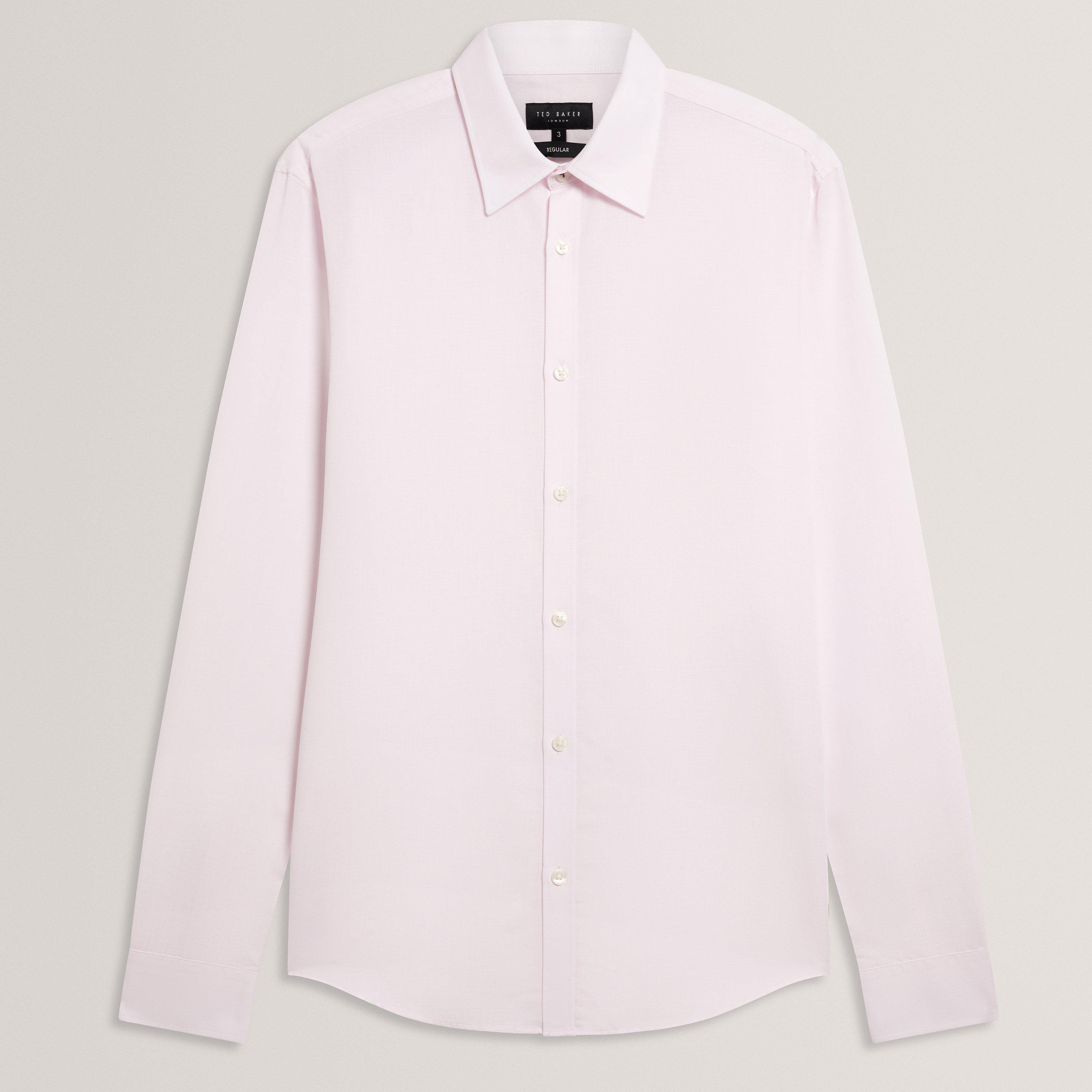 Ted Baker Men's Ls Regular Fit Linen Shirt - Lt-Pink - 2XL (6)