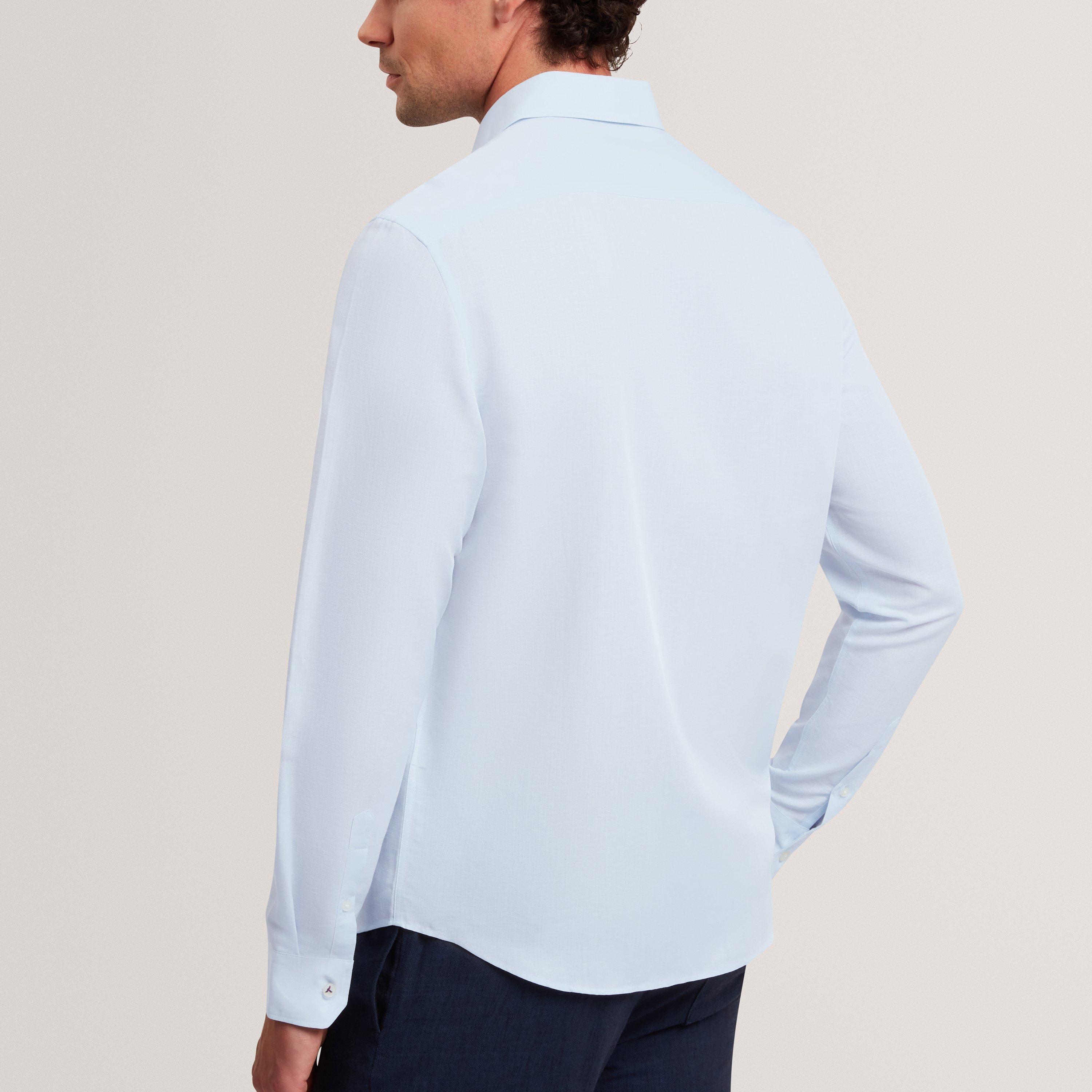 Lt-Blue - Ted Baker - Ted Baker LS Regular Fit Linen Shirt - 3