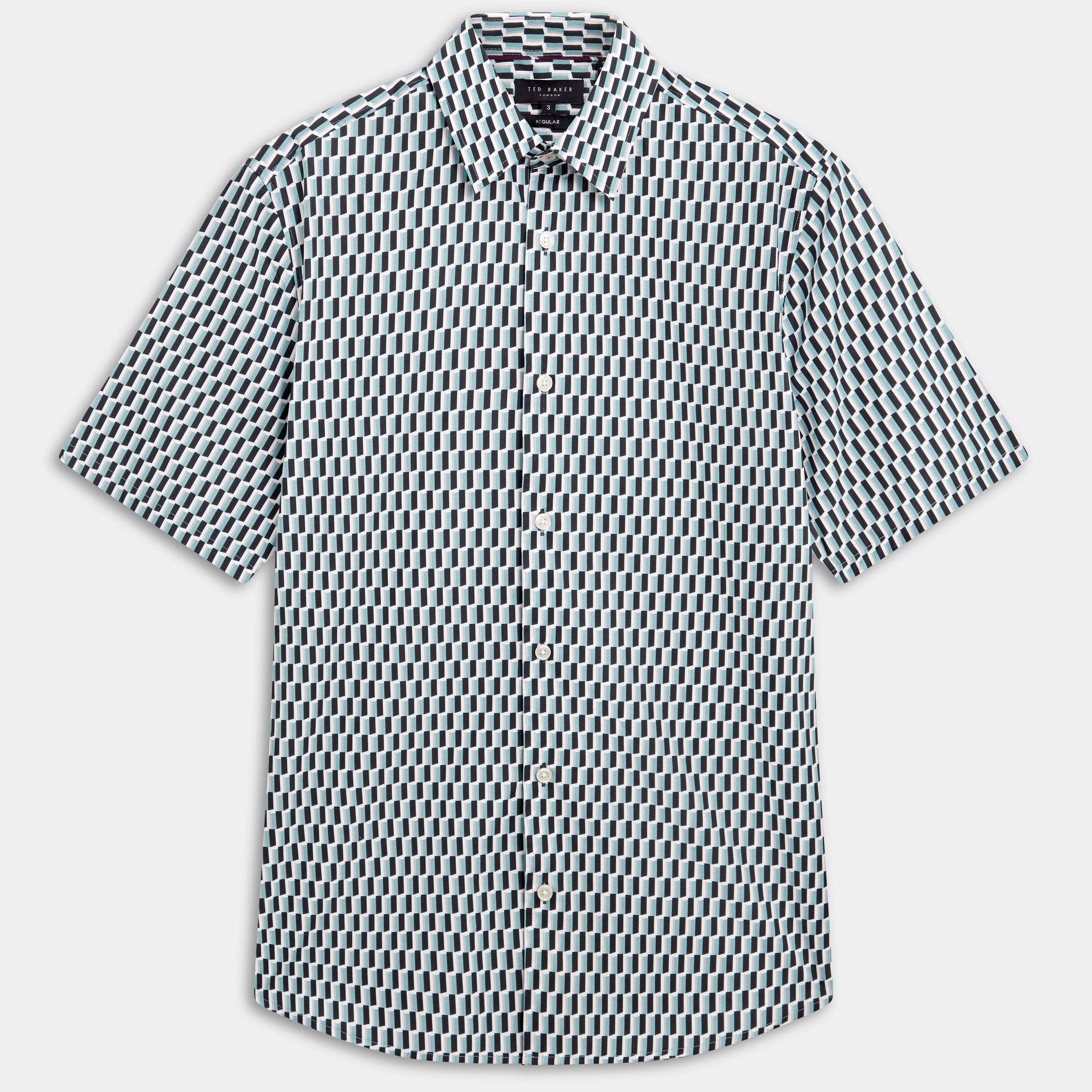 Ted Baker Men's Ss Reg Fit Shirt - Turquoise - 2XL (6)