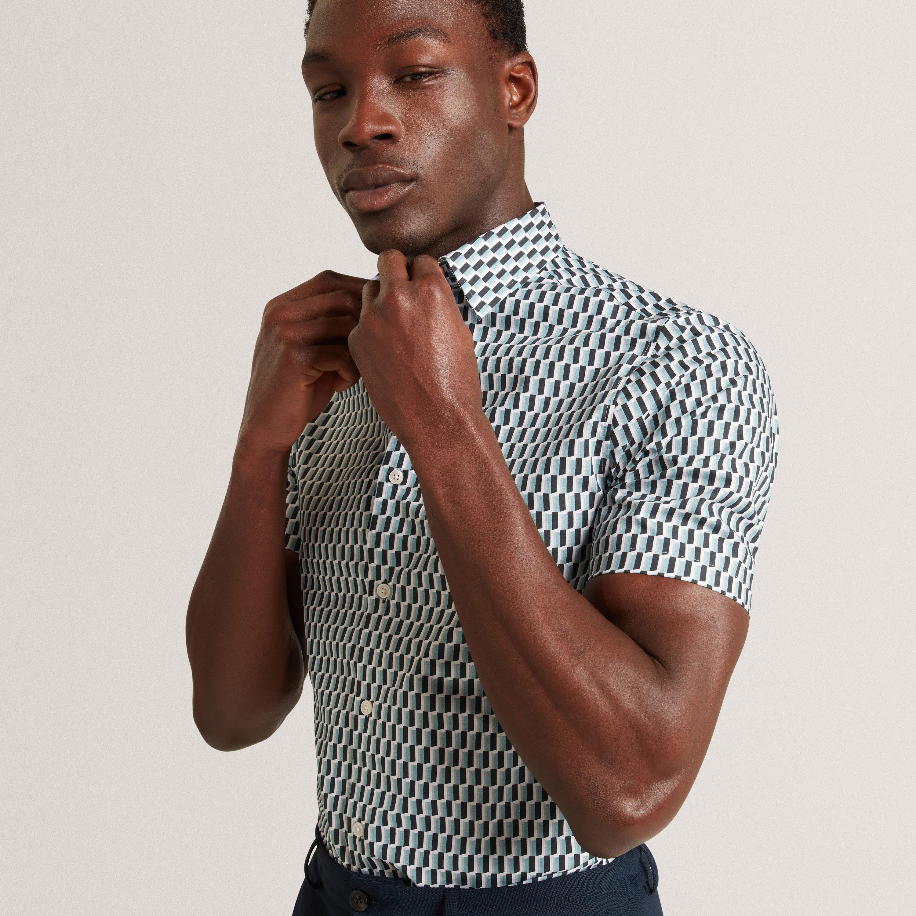 Turquoise - Ted Baker - Ted SS Reg Fit Shirt Sn63 - 3