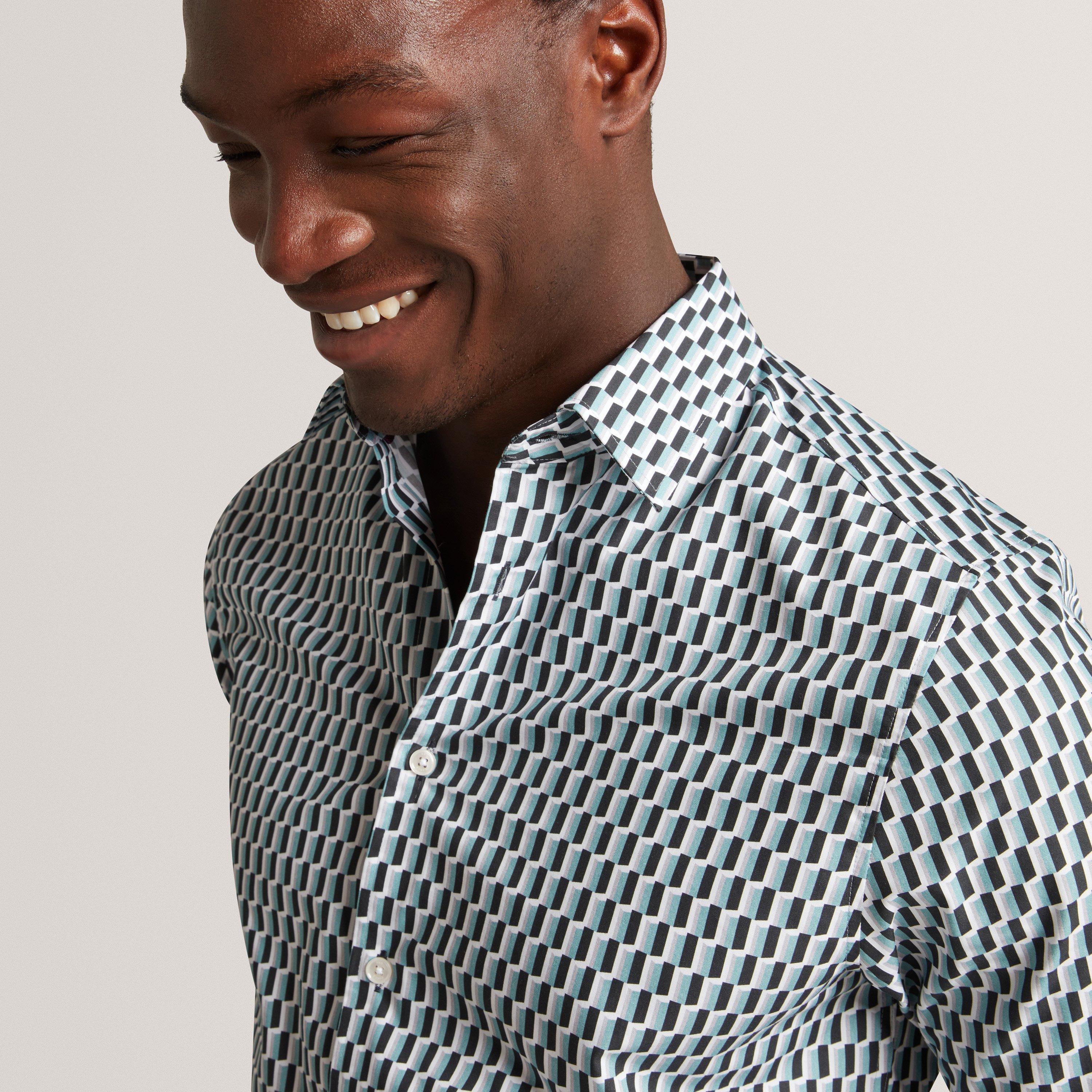 Turquoise - Ted Baker - Ted SS Reg Fit Shirt Sn63 - 5