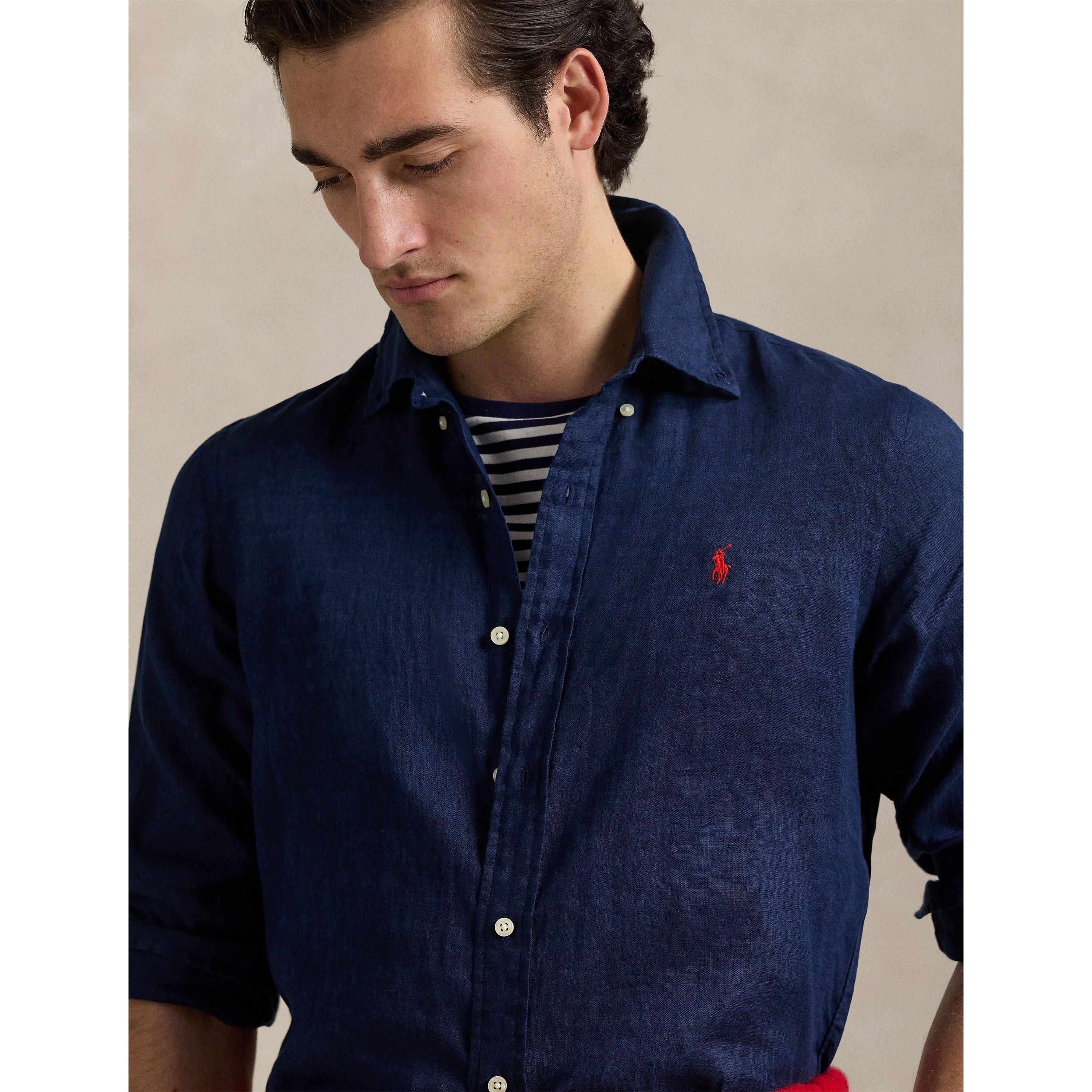 Newport Navy - Polo Ralph Lauren - Linen Long Sleeve Shirt - 4