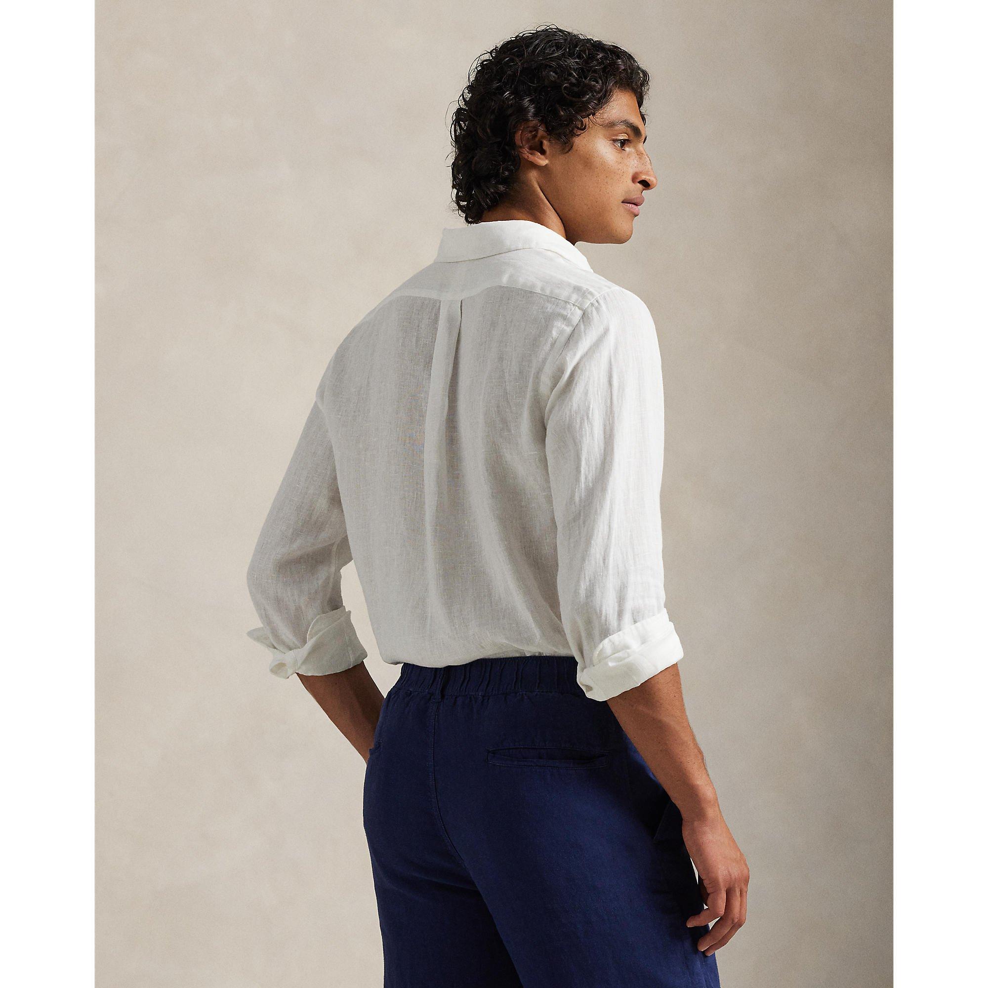 White - Polo Ralph Lauren - Linen Long Sleeve Shirt - 4